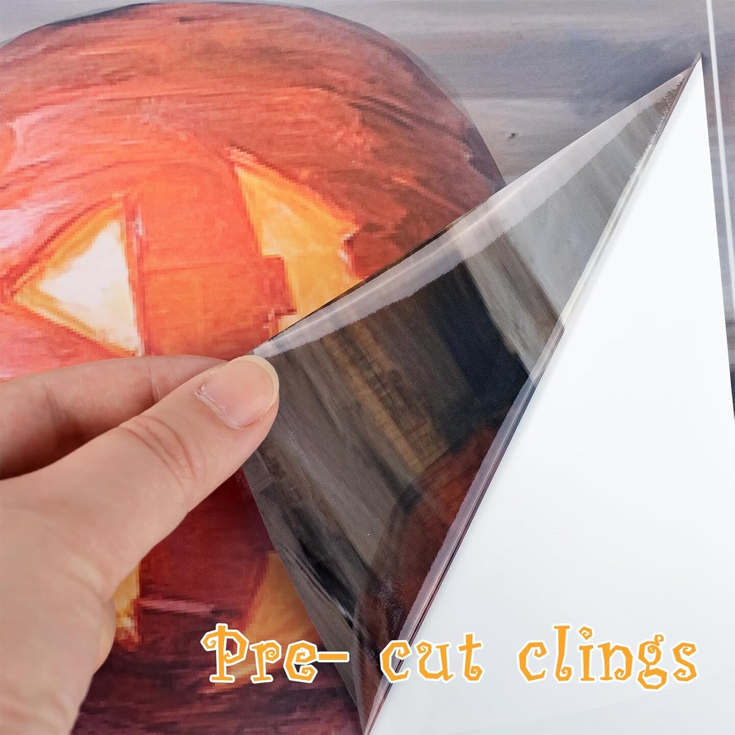 3pcs Extra Large Scary White Ghosts with Pumpkin Window Decals