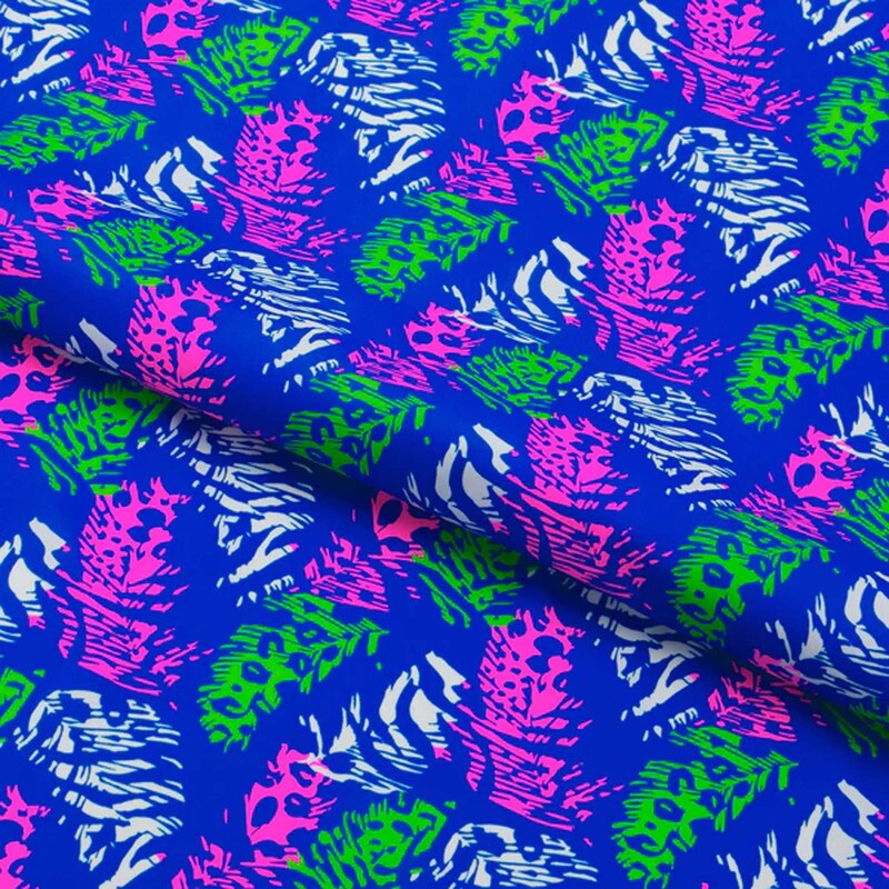 Jungle Feathers Printed Spandex Fabric