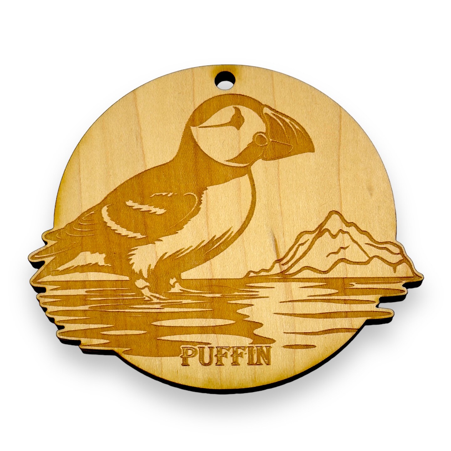 Ornament - Puffin Bird Raw Wood Ornament - Puffin Bird Raw Wood