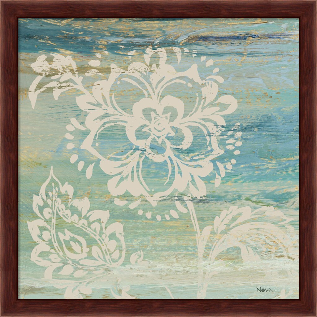 Blue Indigo w/Lace IV by Studio Nova 13&#x22; x 13&#x22; Framed Wall Art