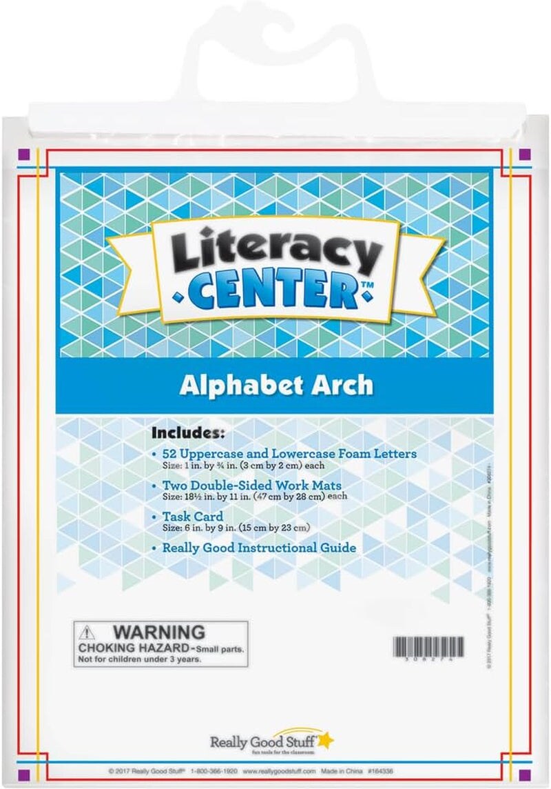 Alphabet Arch Literacy Center - Letter Recognition Activity - Includes 2 Play Mats, Foam Letters, Task Card Size 9&#x22; by 6&#x22;, Instructional Guide, and Storage Bag