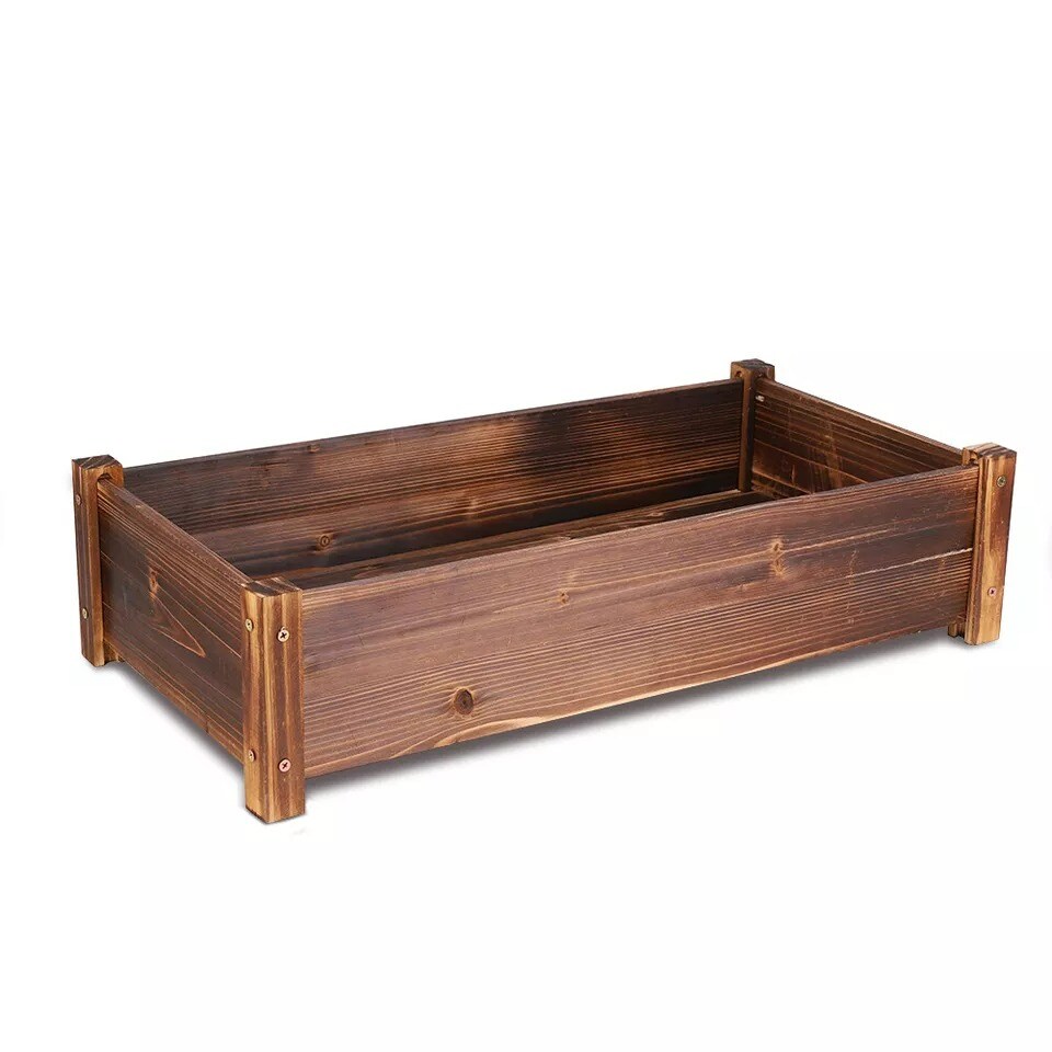 Raised Garden Bed Wood Planter Box Outdoor Planting Bed fr Vegetable Flower Herb