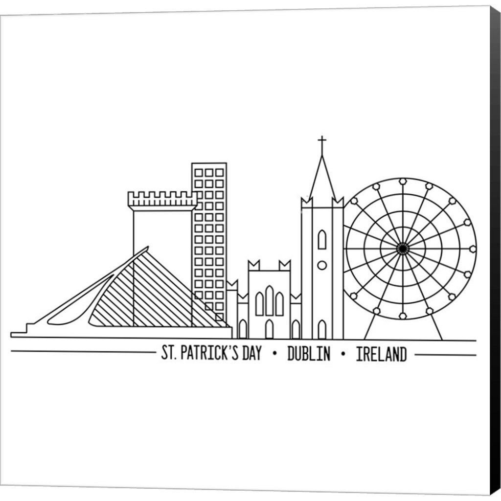 In Black &#x26; White Travel X-Ireland by JC Designs 12&#x22; x 12&#x22; Canvas Wall Art