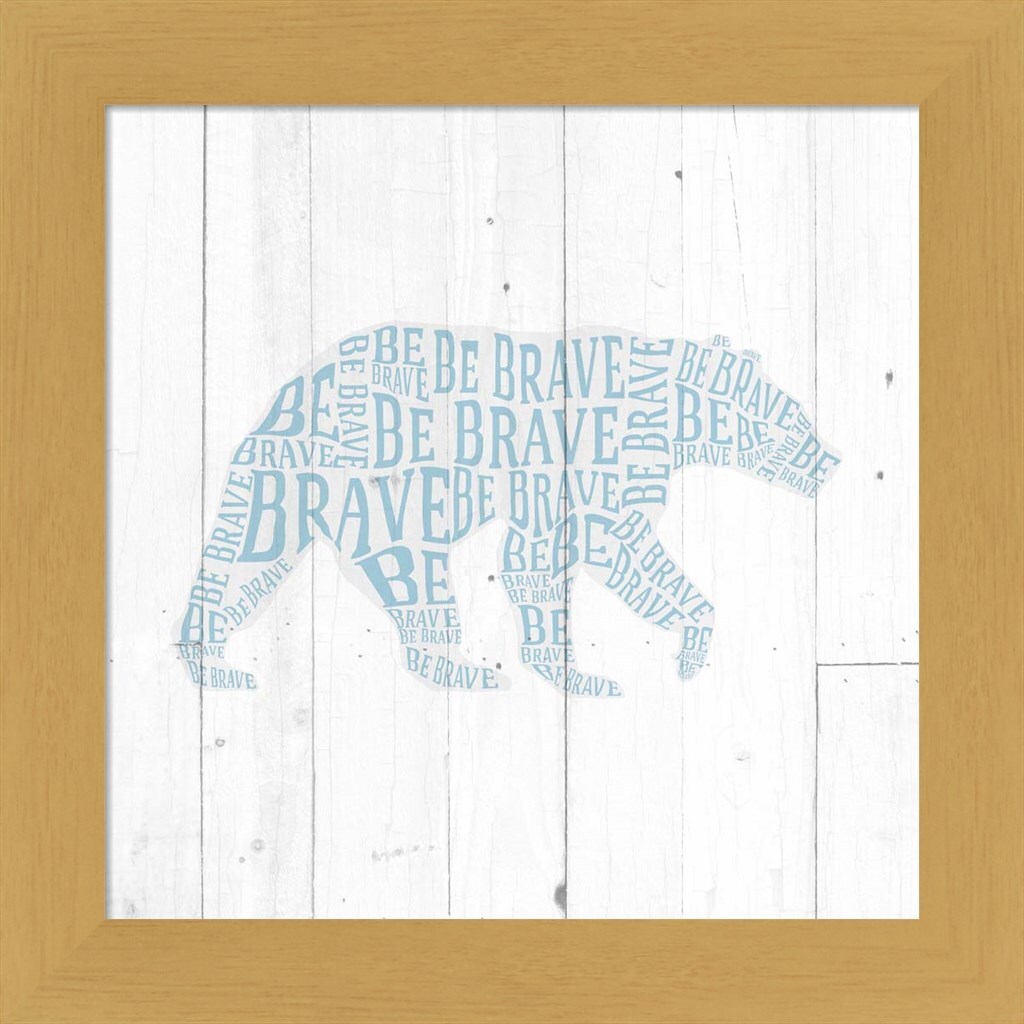 Bear Shiplap by Aubree Perrenoud 13&#x22; x 13&#x22; Framed Wall Art