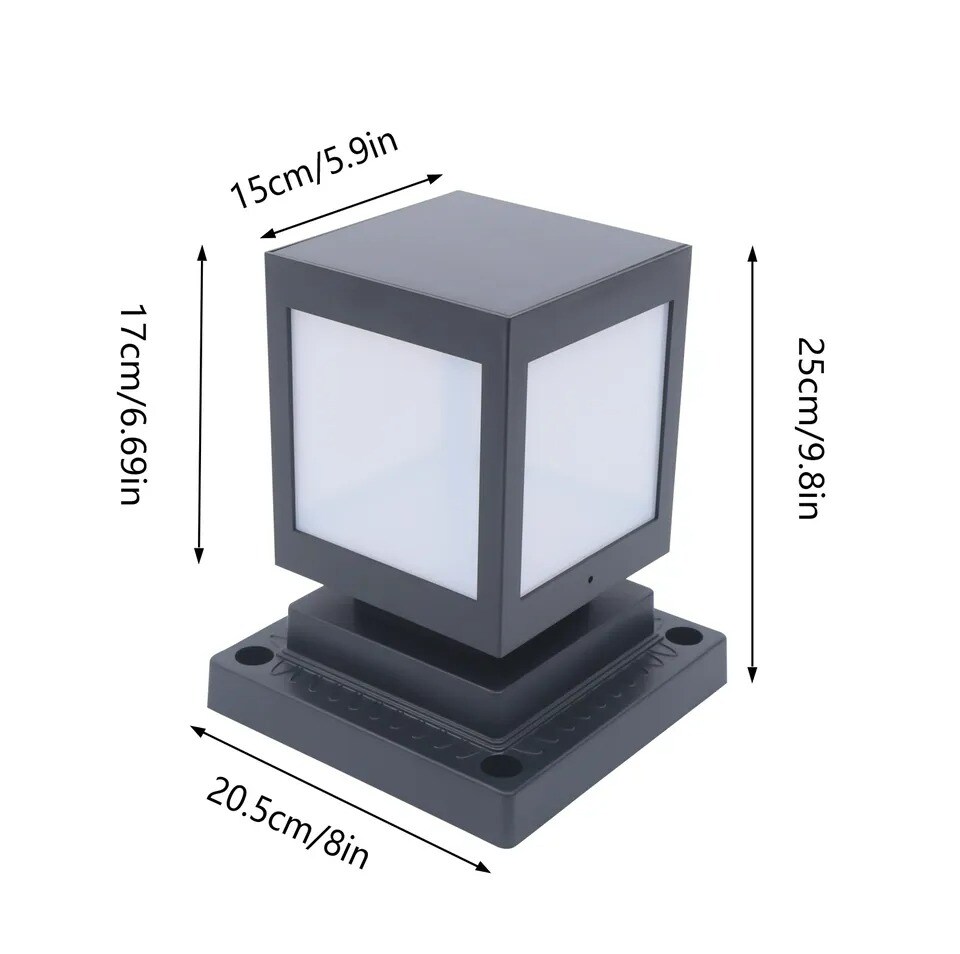 Outdoor Square Pillar Lamp Post Sconce Lantern Light Garden Lawn Landscape Lamp