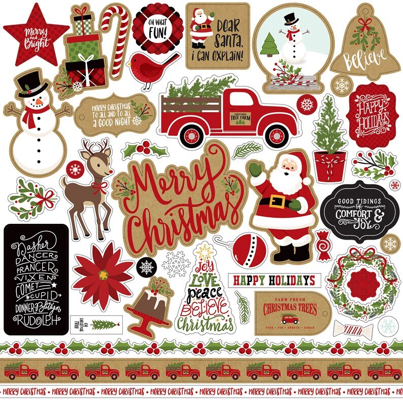 Echo Park 12 x 12 Celebrate Christmas Element Sticker Sheet