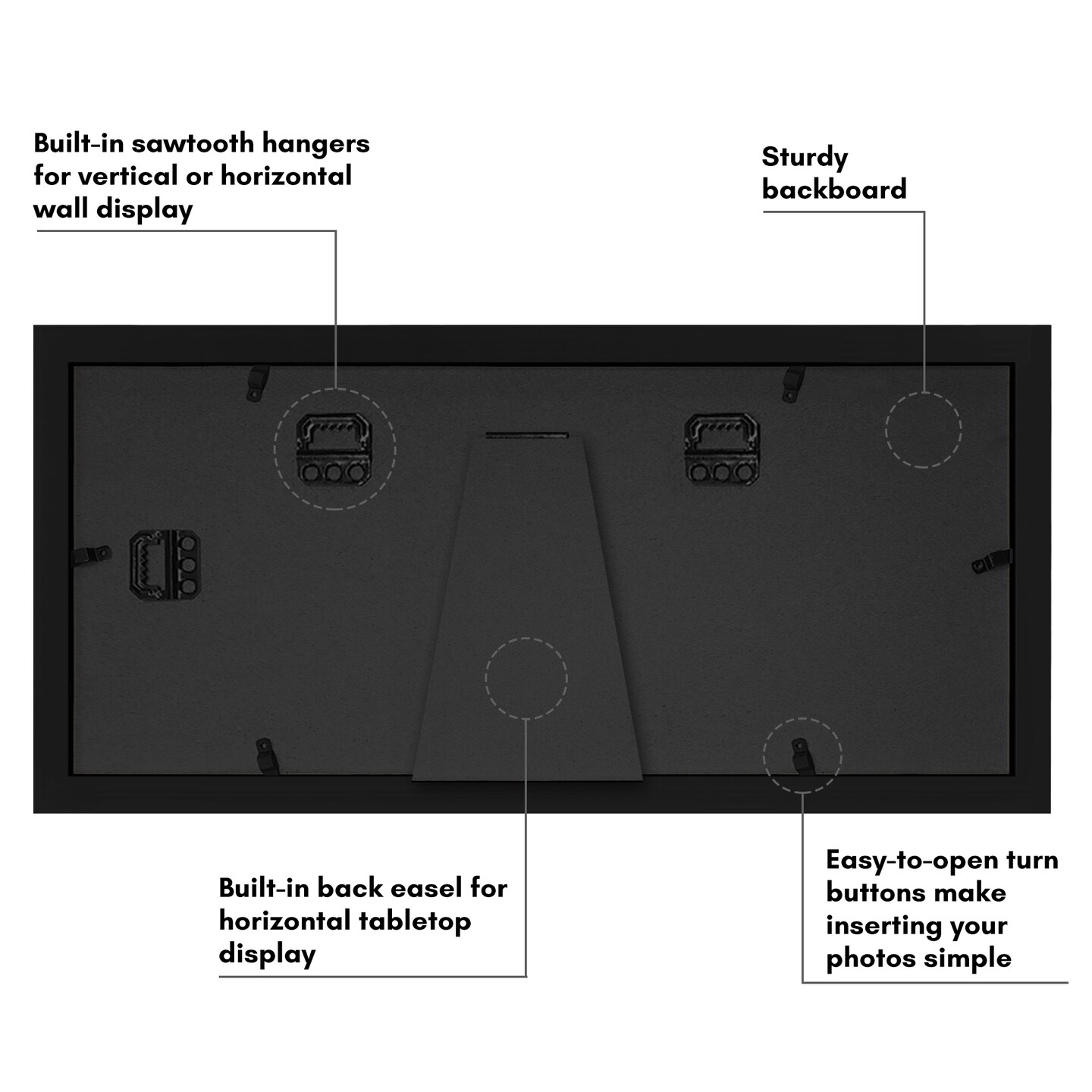 Americanflat 5.5x14 Collage Picture Frame - Fits Three 3x3 Photos or One 5.5x14 Photo