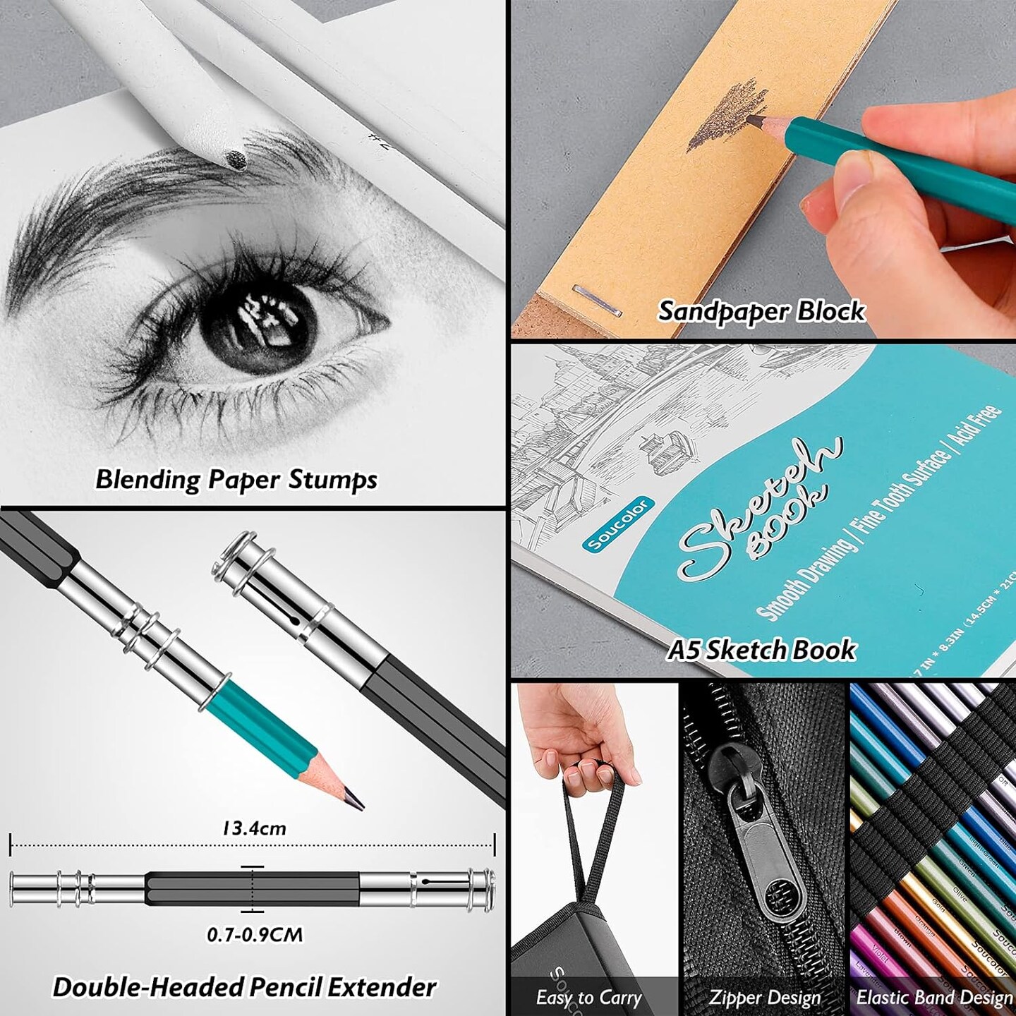 73 Art Supplies for Adults, Children, and Drawing Kits Sketching Pencils Coloring Set with Sketchbook, Coloring Book, Charcoal Metallic Graphite for Shading and Blending, Gifts for Teen