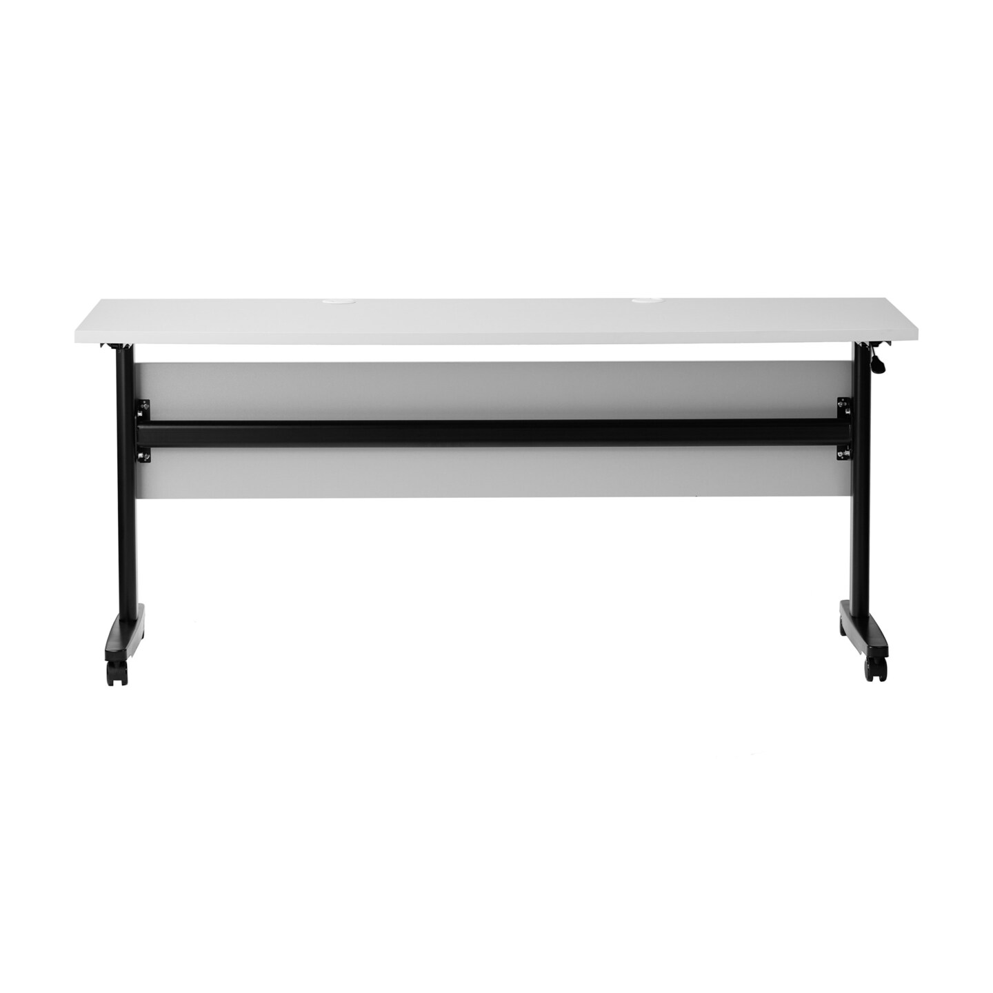 Emma and Oliver Hahn Heavy-Duty Flip Top Training Table with Nesting Design, Privacy Panel, T-Legs, Tabletop, Metal Frame