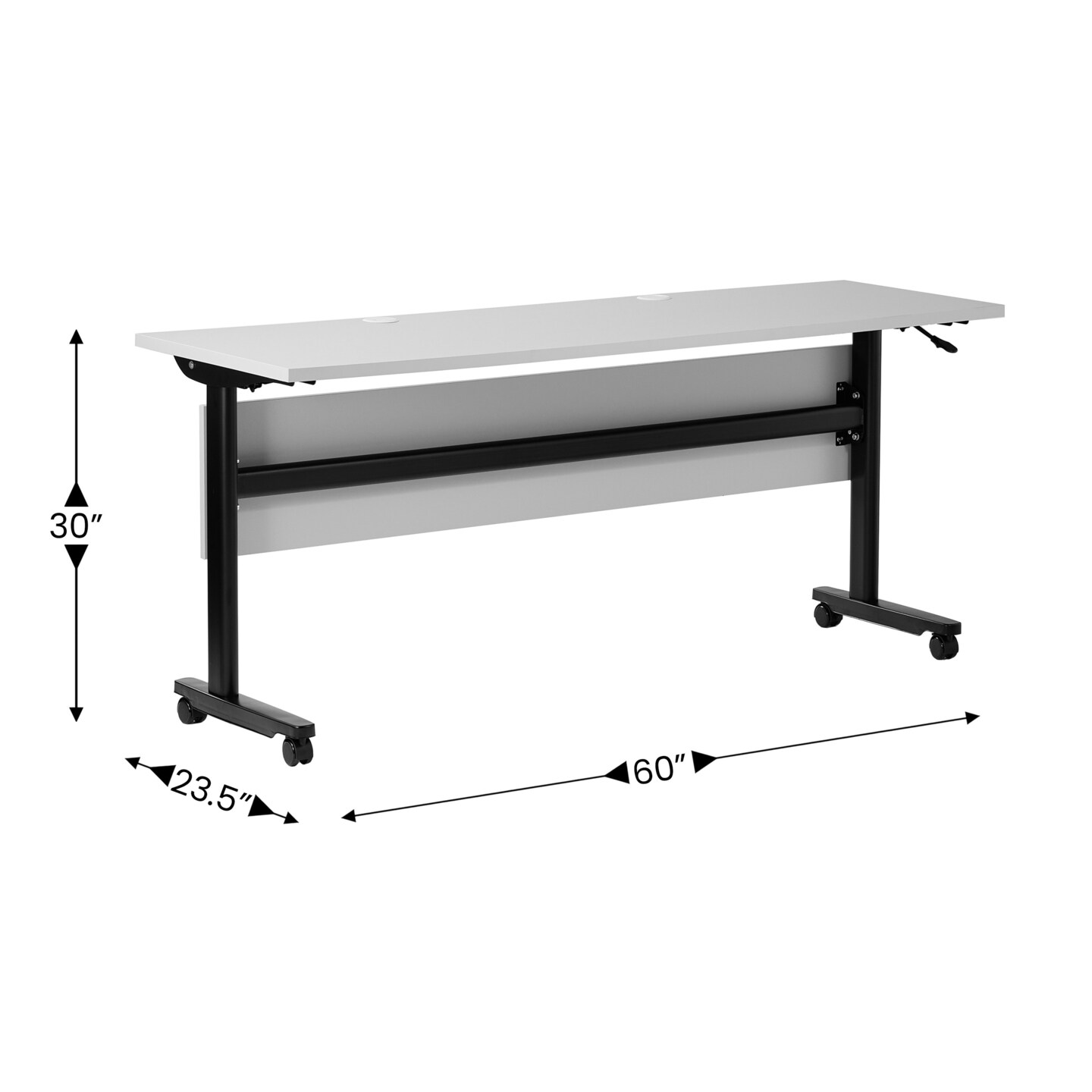 Emma and Oliver Hahn Heavy-Duty Flip Top Training Table with Nesting Design, Privacy Panel, T-Legs, Tabletop, Metal Frame