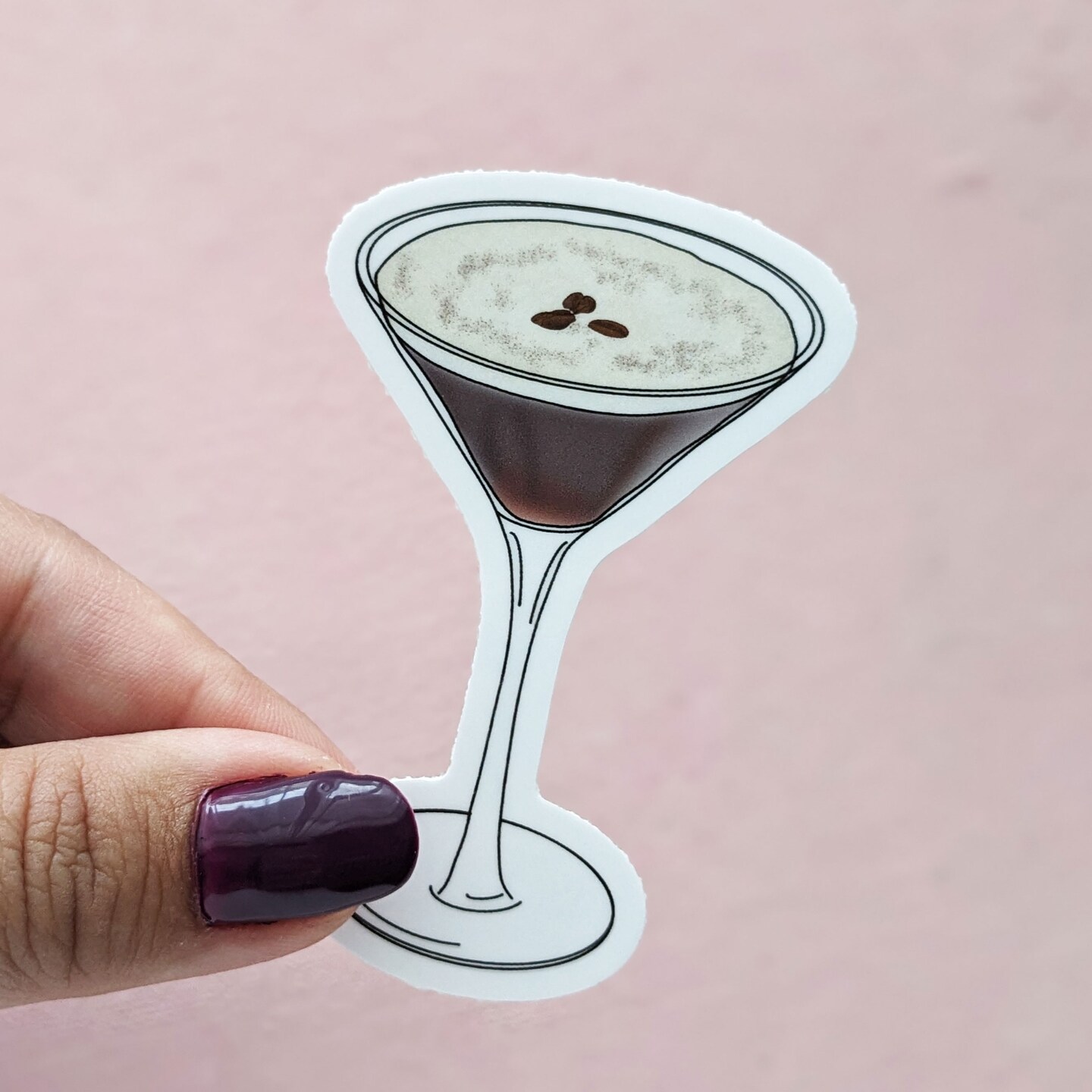 Espresso Martini Sticker, Waterproof Vinyl Sticker, Martini Cocktail Sticker, Caffeine Lover, Espresso Sticker