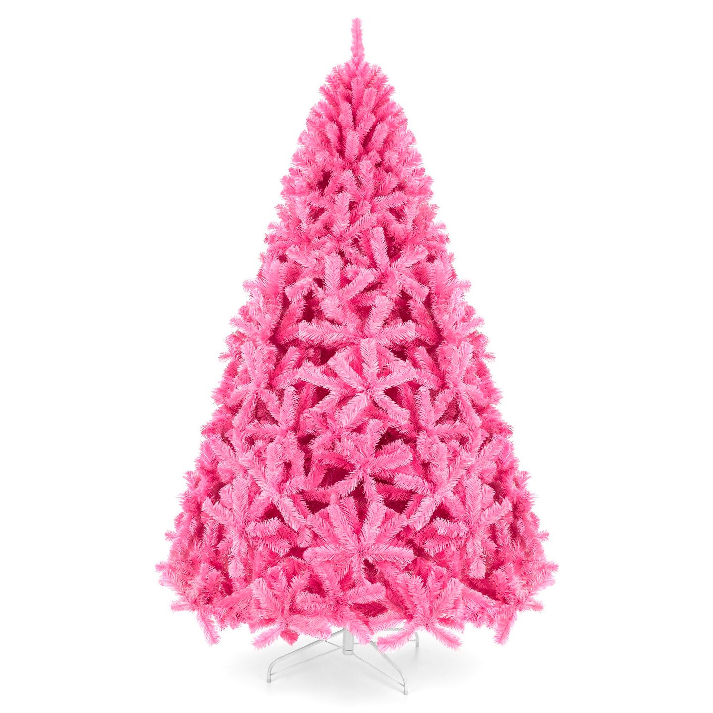 Best Choice Products Artificial Pink Christmas Full Tree Festive Holiday Decoration w/ Stand