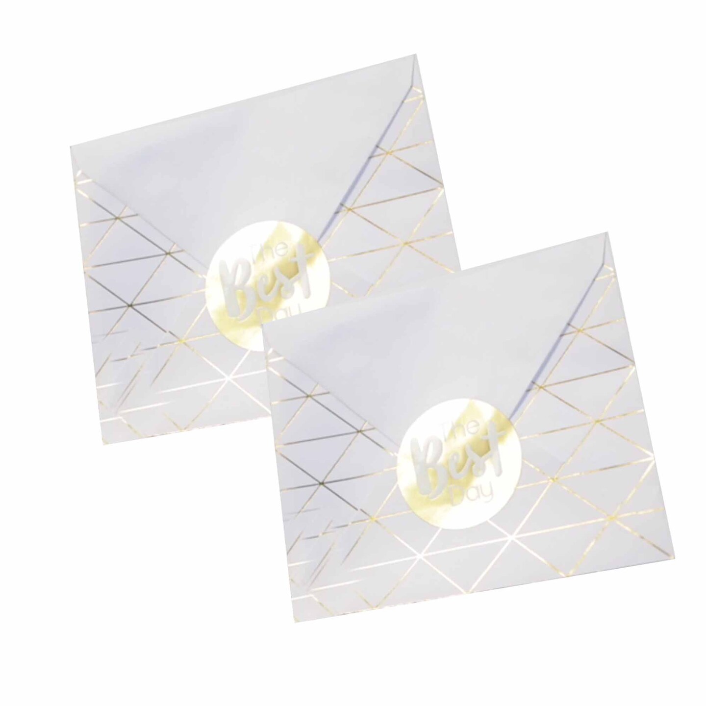 Gold Foil Envelope Treat Bags with Stickers Bulk 50 Pc