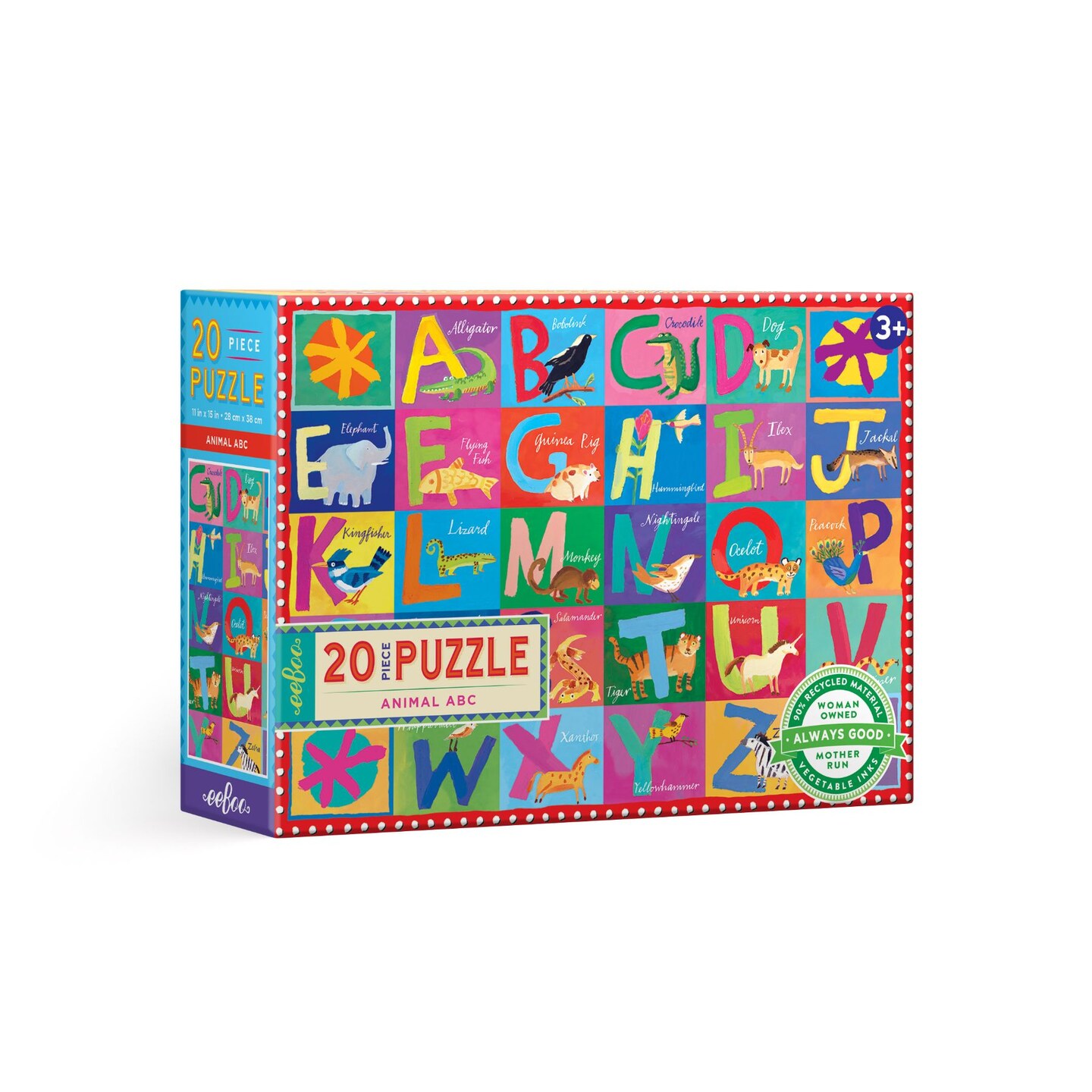 eeBoo Animal ABC 20 Piece Big Puzzle