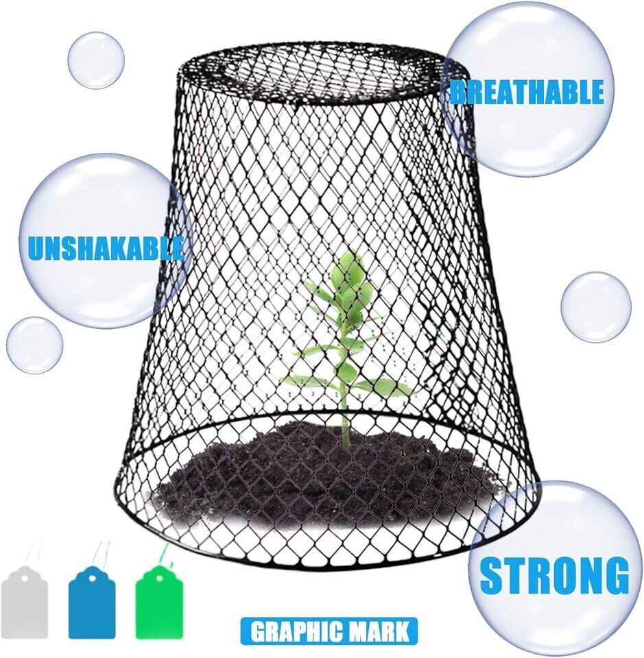 10Pack Chicken Wire Cloches Plant Cover Garden Plant Protector Cover with Labell