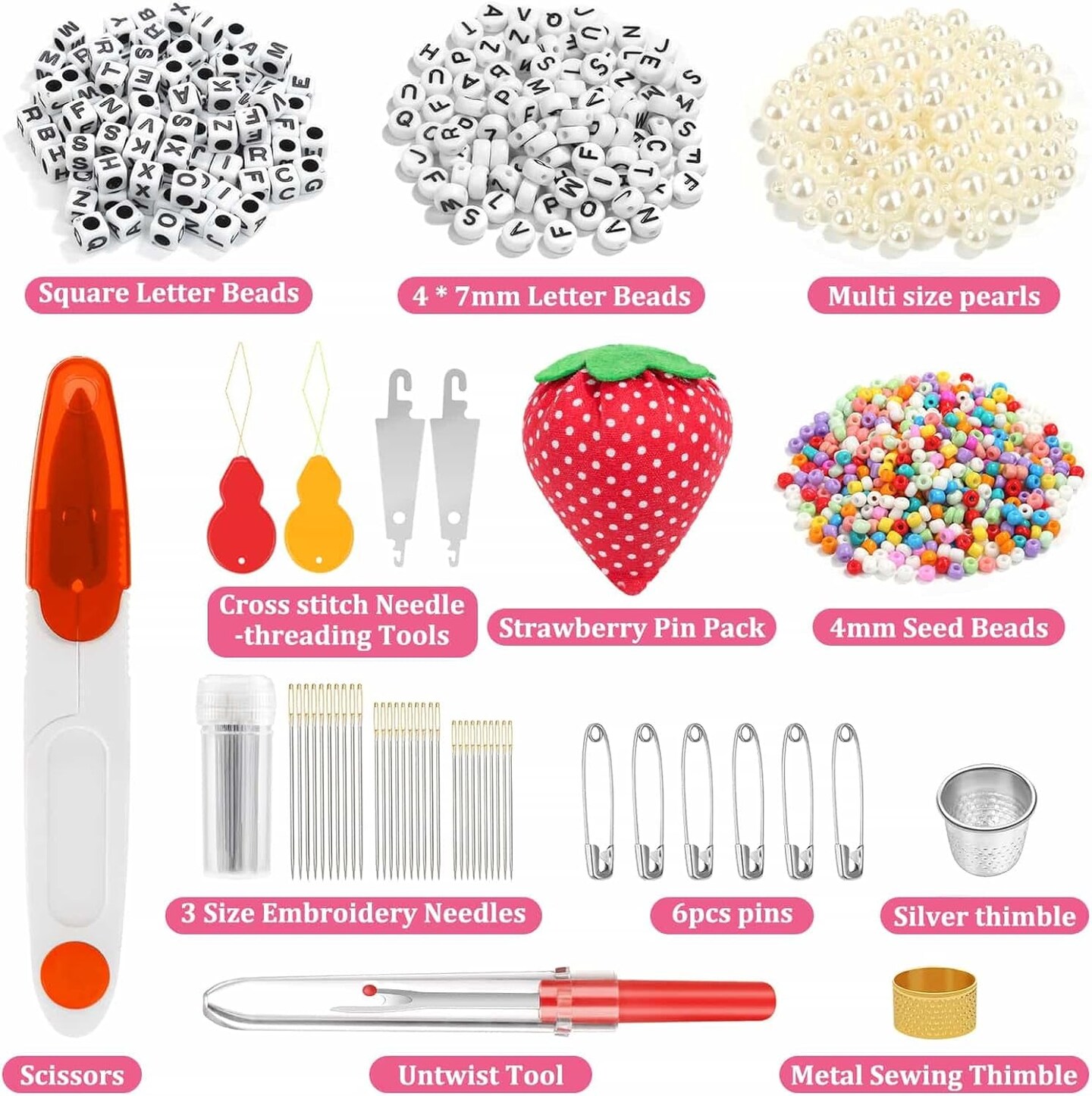 985Pcs String Bracelet Making Kit, Friendship Bracelet String Kit with 110 Skeins Embroidery Floss Cross Stitch Thread, 830 Beads for Friendship Bracelet Making, 45Pcs Embroidery Tools