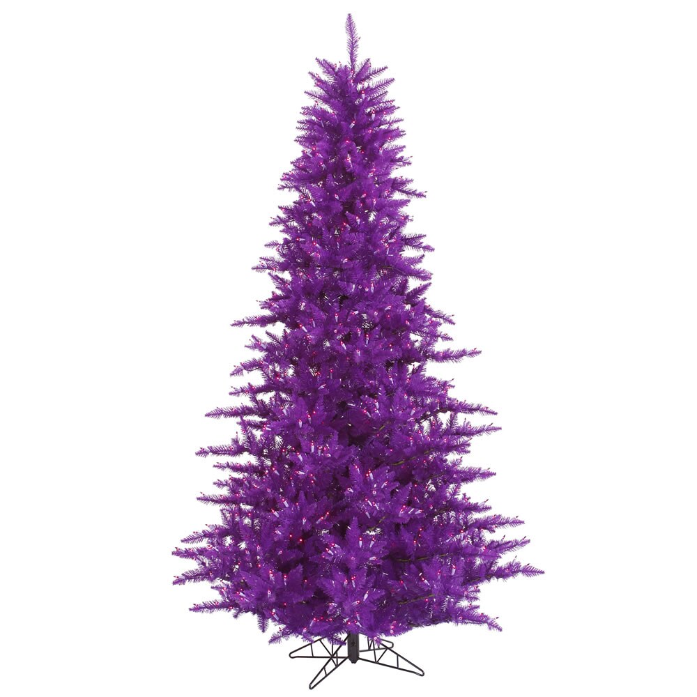 Vickerman 3' Purple Fir Artificial Tree w/ Purple DuraLit Italian LED