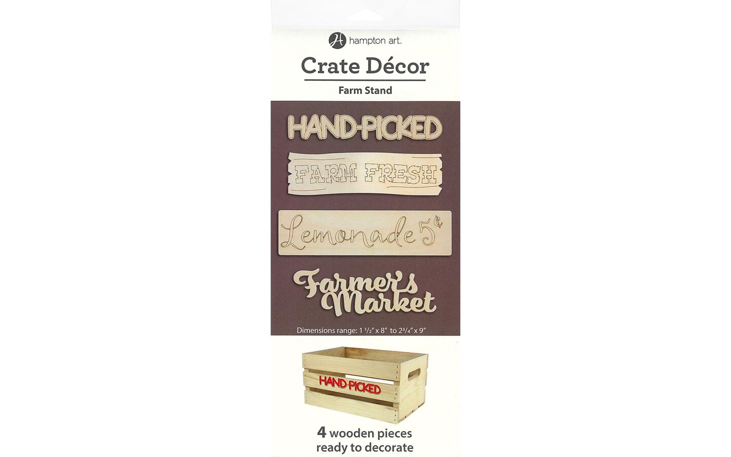 Crate Decor Farm Stand 8.5x1.5&#x22; to 9x3&#x22; 4pc
