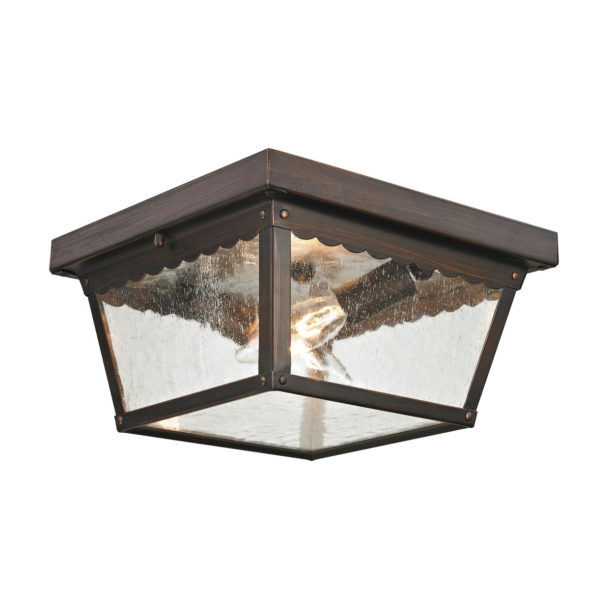 Springfield 10 Wide 2-Light Outdoor Flush Mount - Hazelnut Bronze