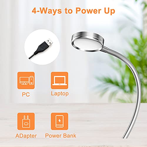 Clip on Light/Reading Light/Book Light Color Changeable/Night Light Clip on for Desk, Bed Headboard and Computers (Silver)