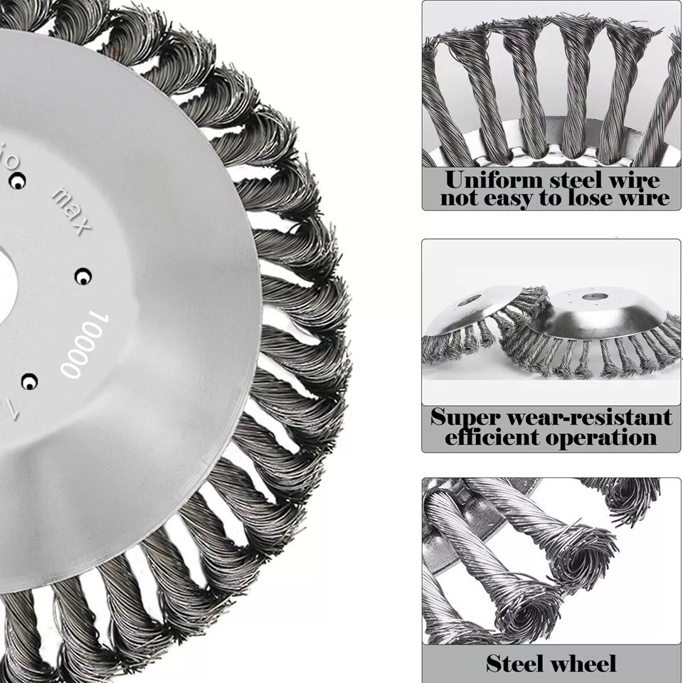 Replacement Steel Wire Brush Cutter Trimmer Head for Garden Weed and Grass