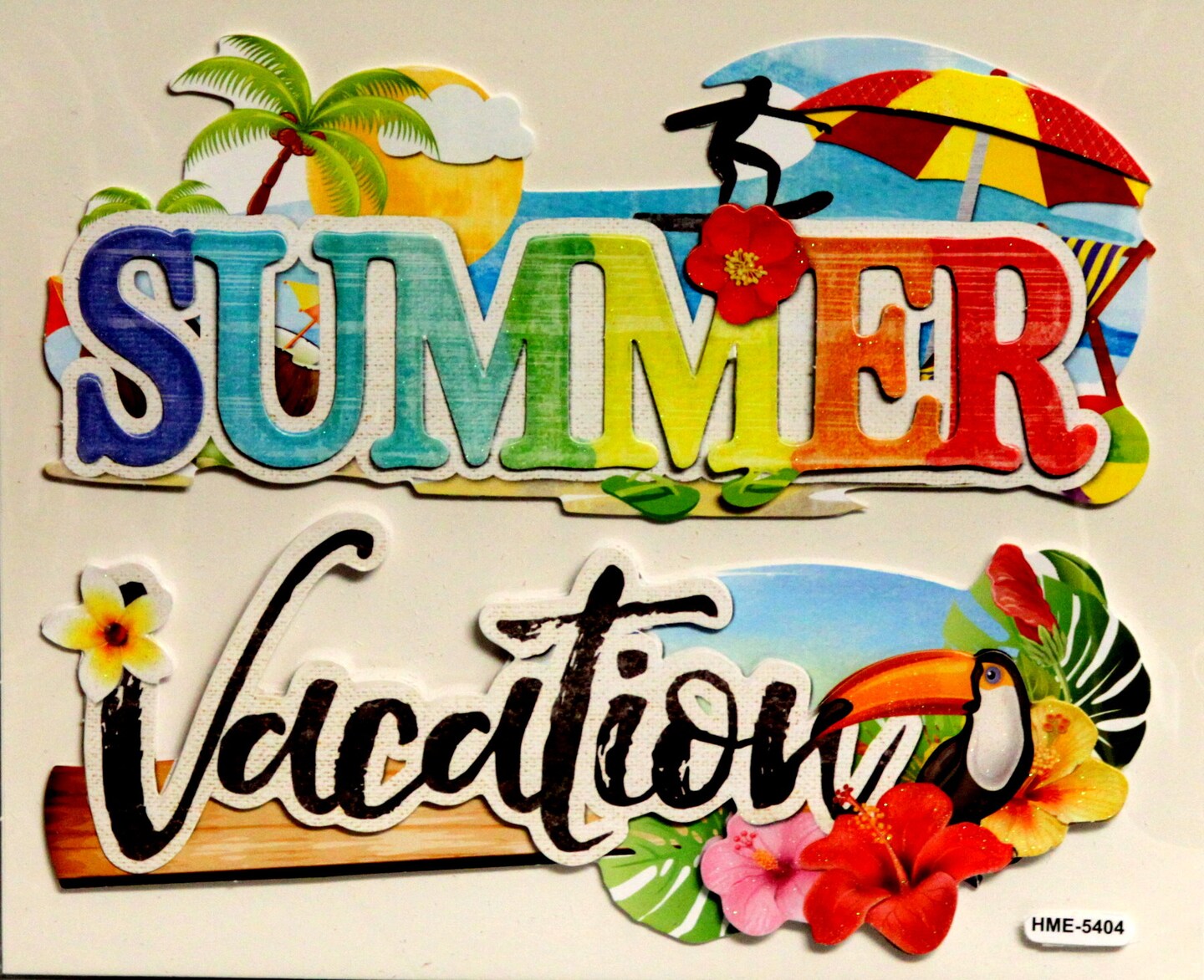 Designer Summer &#x26; Vacation Dimensional Title Stickers