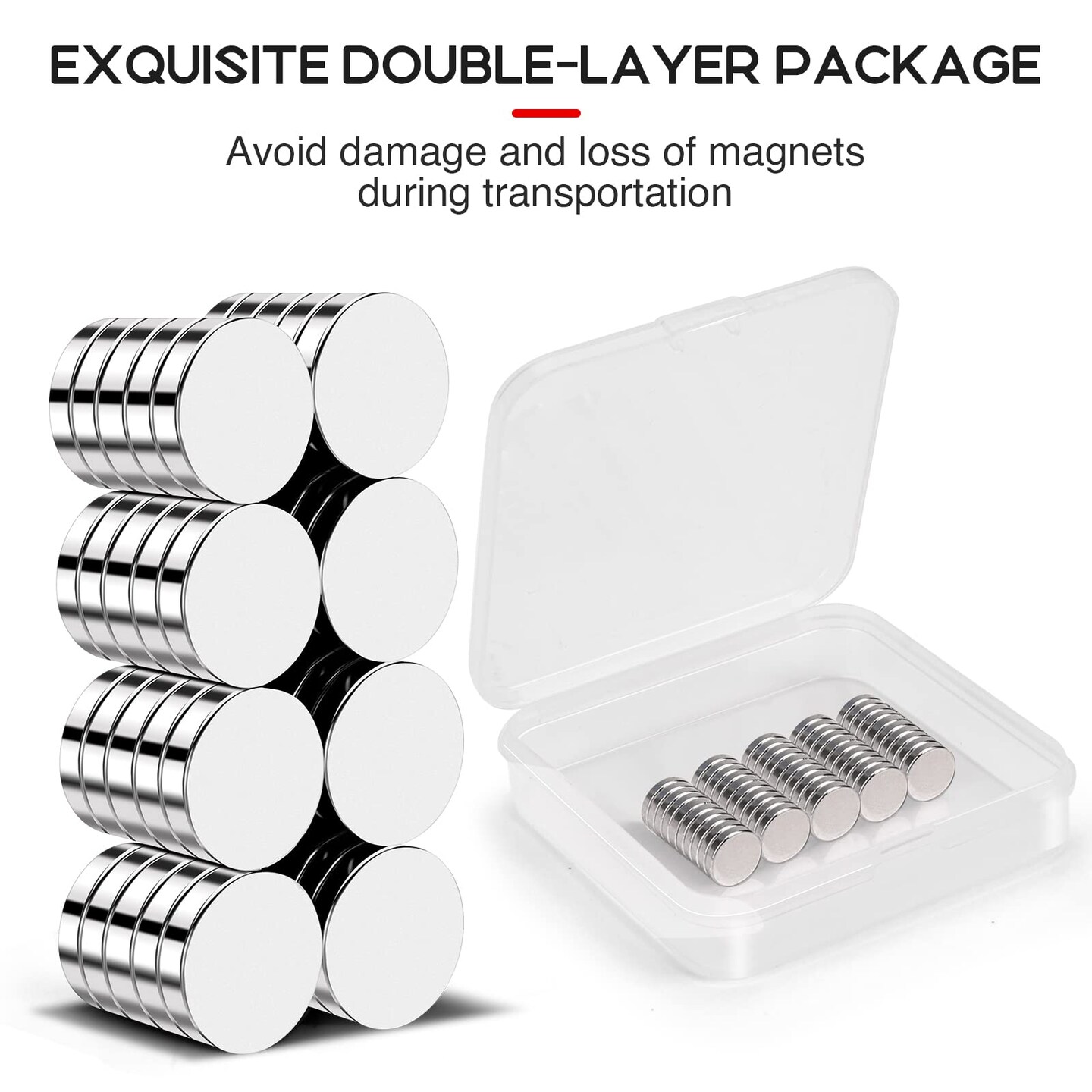 50 Pieces Refrigerator Magnets , 10x3mm Tiny Round Disc Small, Muti-use Premium Neodymium Fridge Magnets Rare Earth, Whiteboard Magnets for Crafts, DIY, Office, Dry Erase Board.