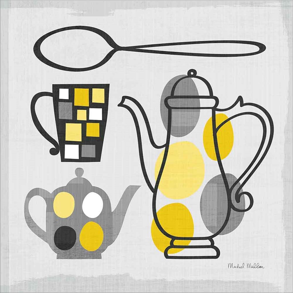 Modern Kitchen Square IV Yellow by Michael Mullan 12" x 12" Canvas Wall Art