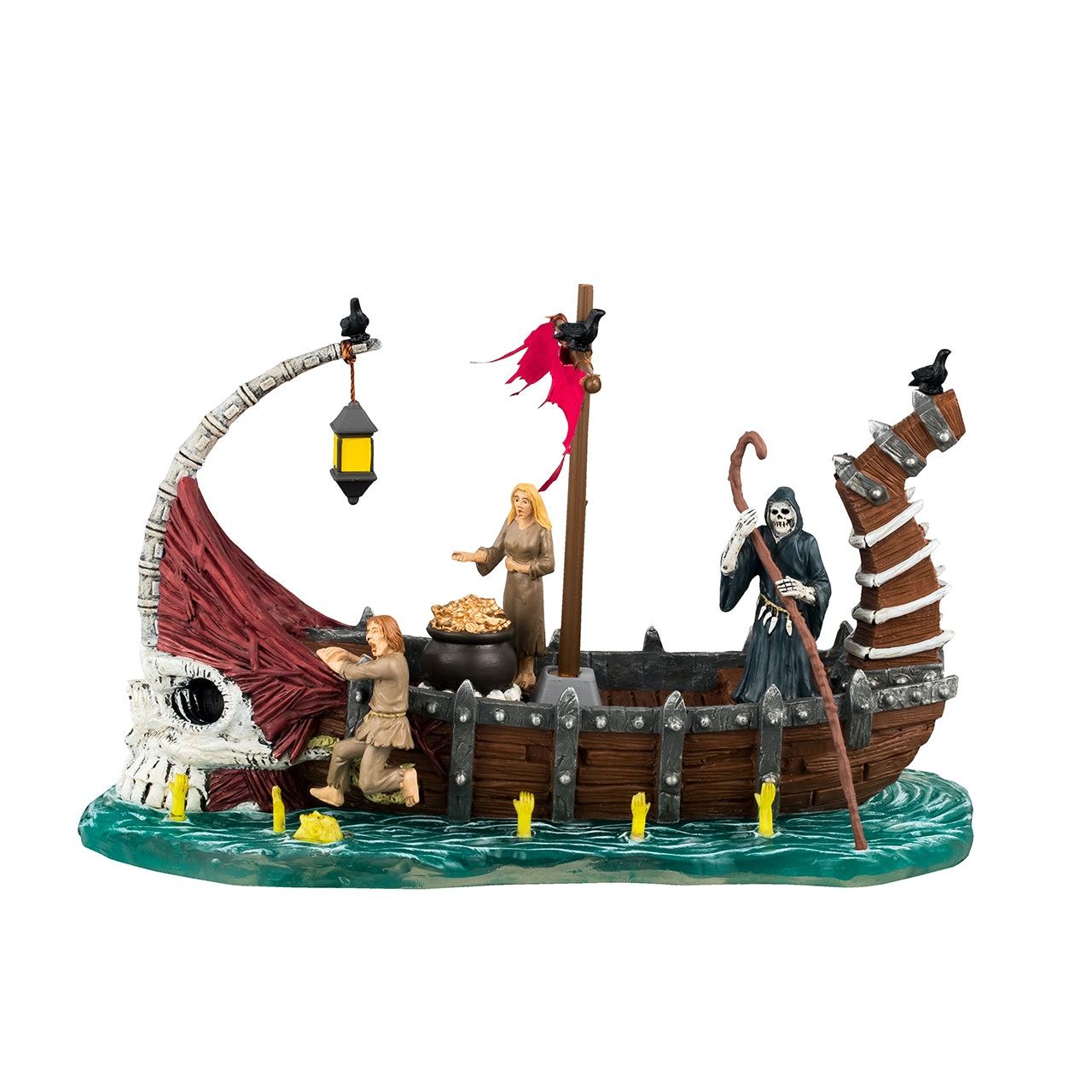 Lemax Spooky Town Halloween Village Accessory Ferry On River Styx Boat