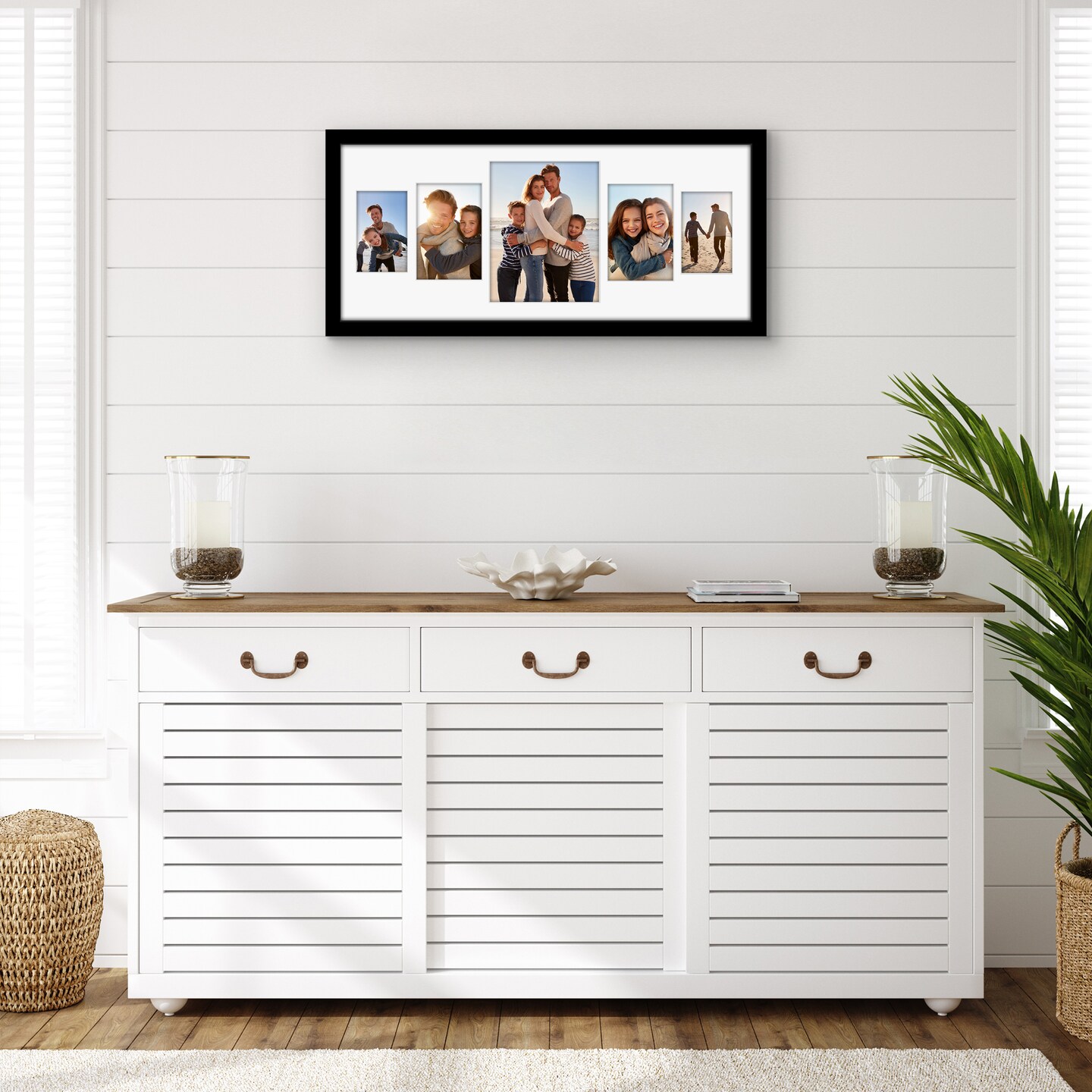 Americanflat 12x28 Collage Picture Frame - Fits One 8x10 Photo, Two 4x6 Photos, and Two 5x7 Photos or One 12x28 Photo