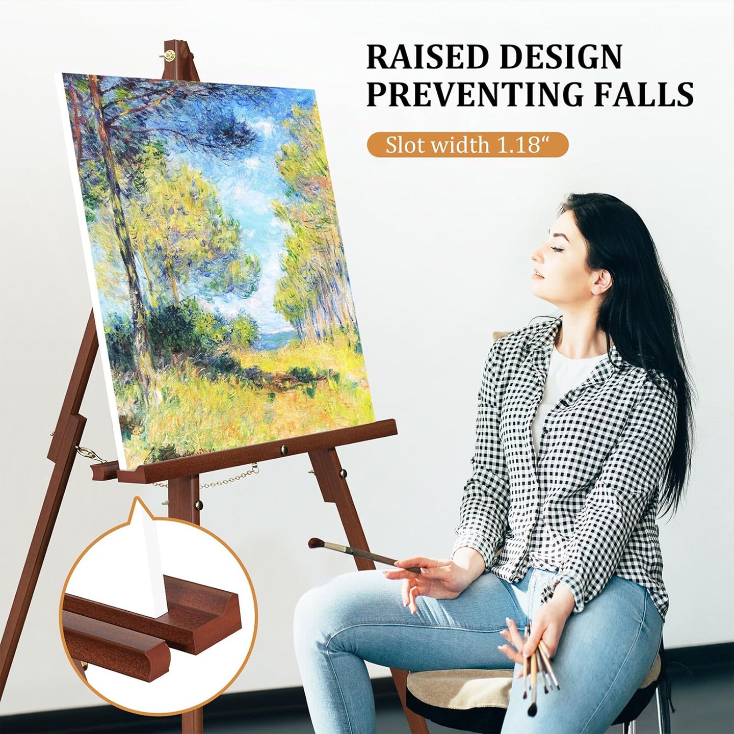 Wooden Easel Stand, 63&#x22; Portable Tripod Artist Easel, Ideal for Painting, Wedding, and Drawing (1 Pack)
