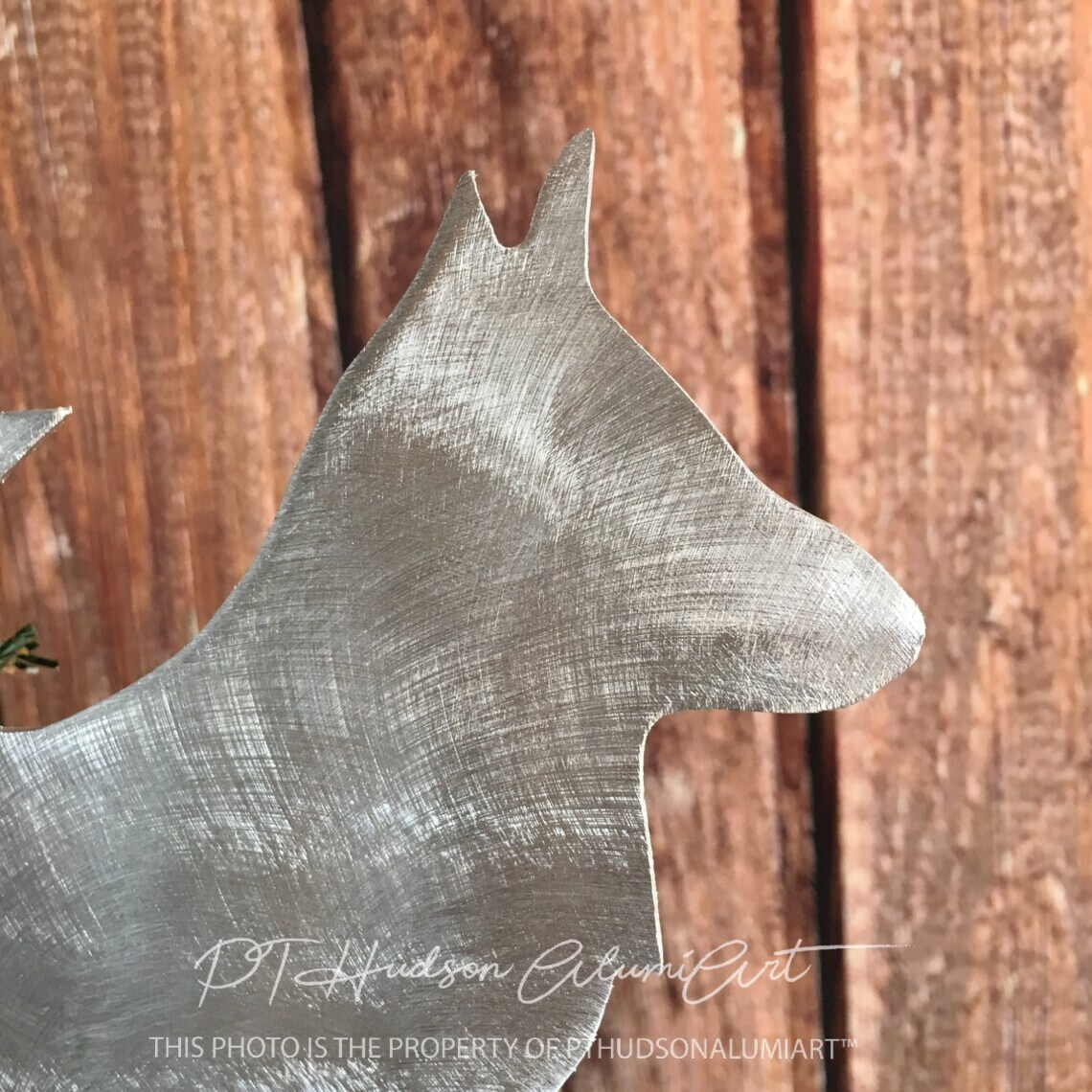 German Shepherd Face Christmas Ornament - Silver Tone Circle Holiday Decoration With Crystals - View #11