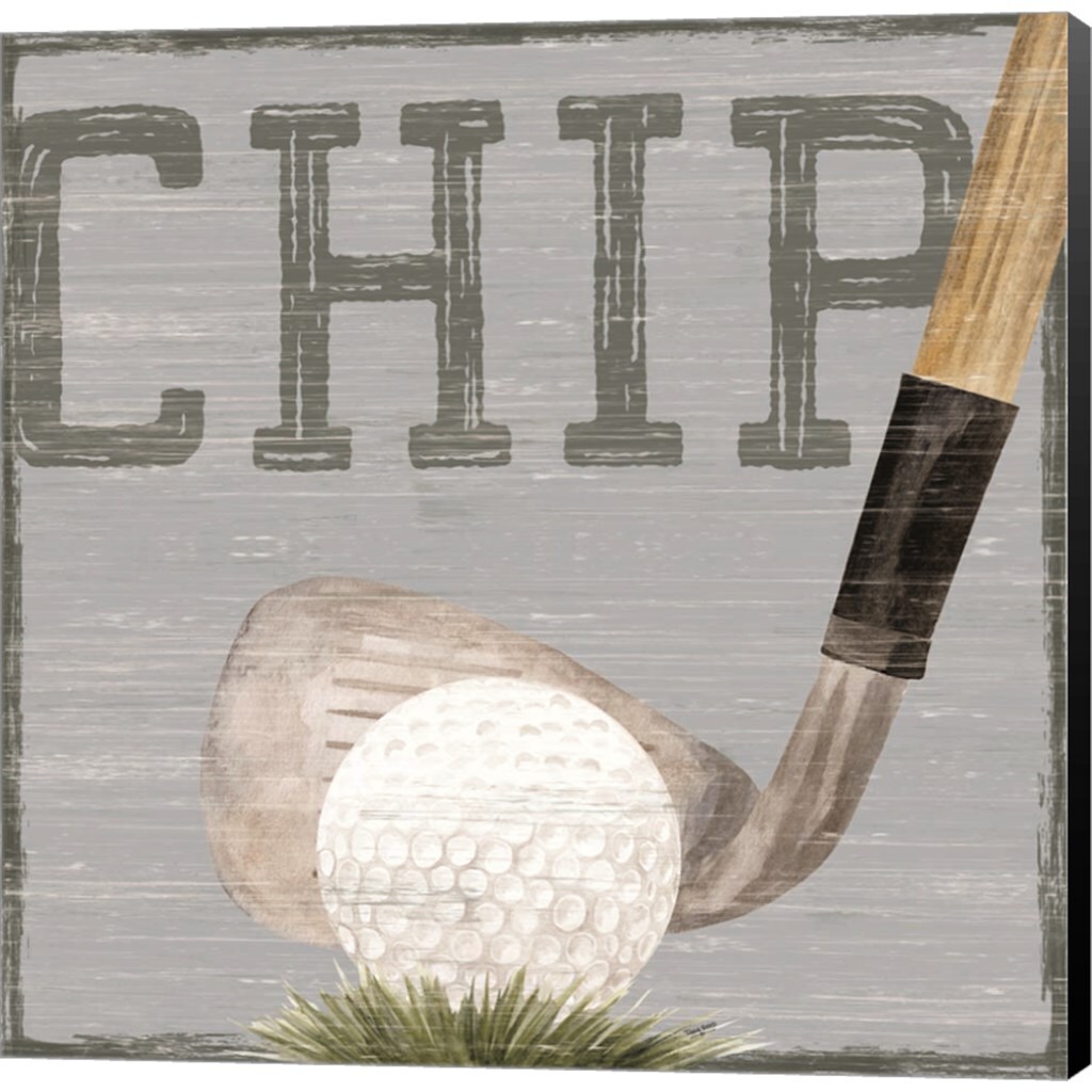 Golf Days neutral VII-Chip by Tara Reed 12&#x22; x 12&#x22; Canvas Wall Art