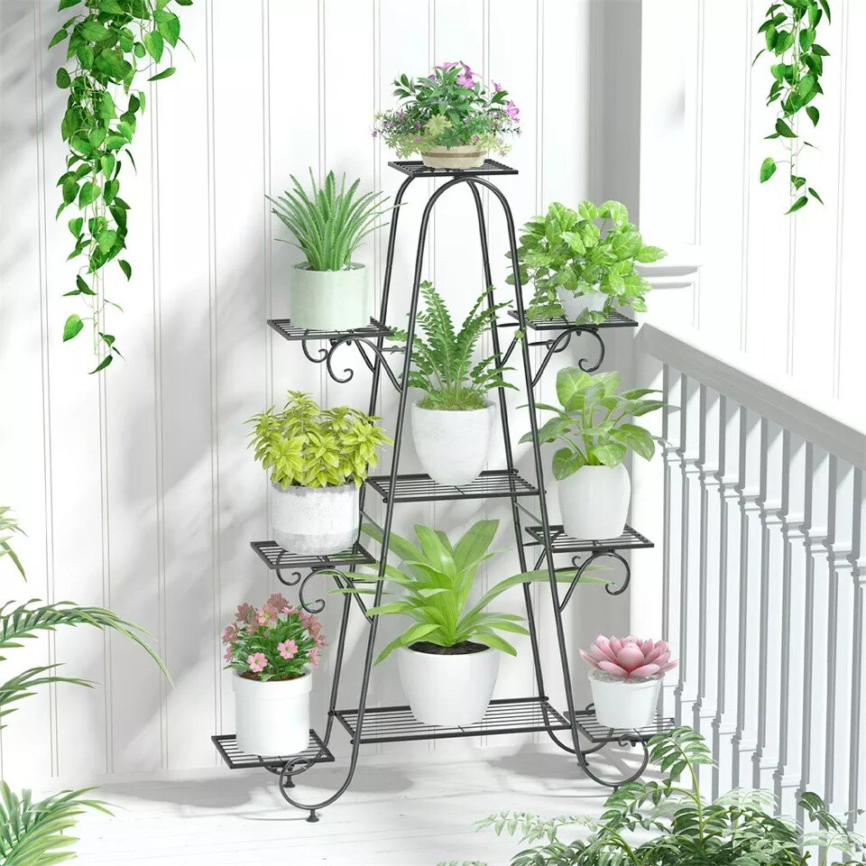 Heavy Duty Plant Stand Flower Pot Holder Corner Rack Metal Shelf Indoor Outdoor