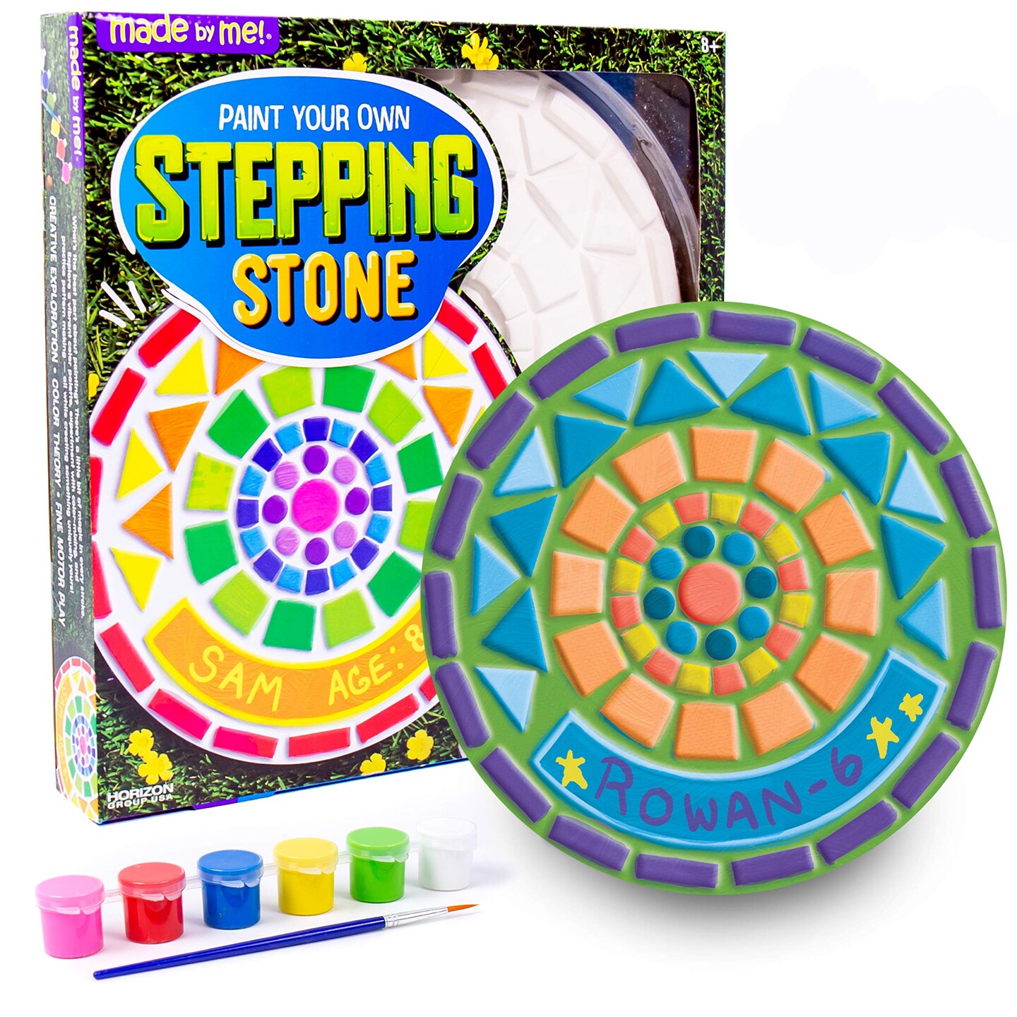 Paint Your Own Mosaic Stepping Stone, Custom Name Garden Stone, DIY Stepping Stone Kit, Great Spring &#x26; Summer Painting Activity, Arts &#x26; Crafts Kit for Kids Ages 5, 6, 7, 8, 9
