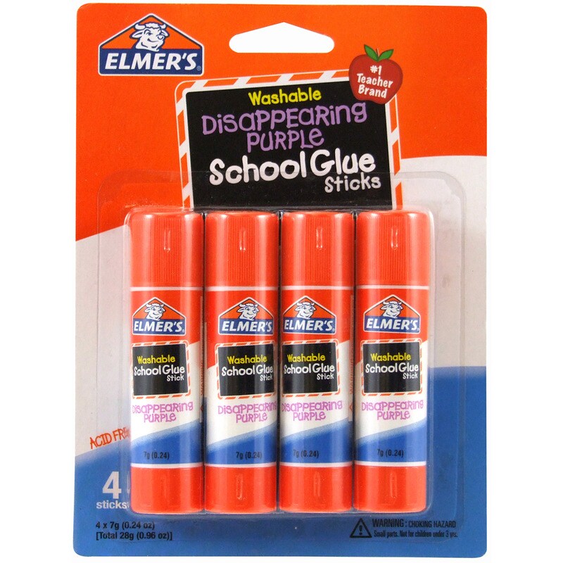 Elmer&#x27;s Washable School Glue Stick - Purple 4/Pkg