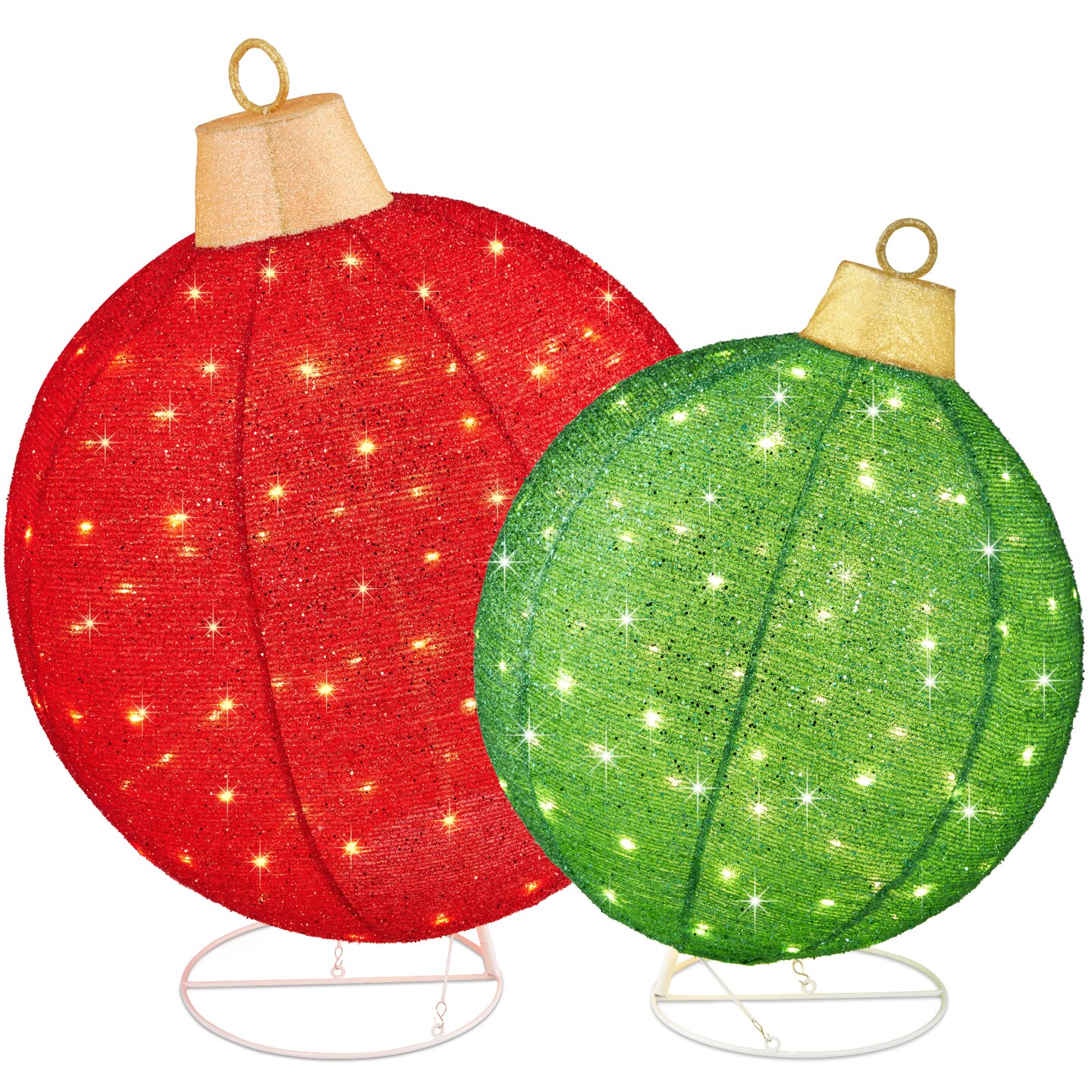 Best Choice Products 2pc Lighted Pop-Up Christmas Ornaments Outdoor Holiday Decoration w/ 180 LED Lights