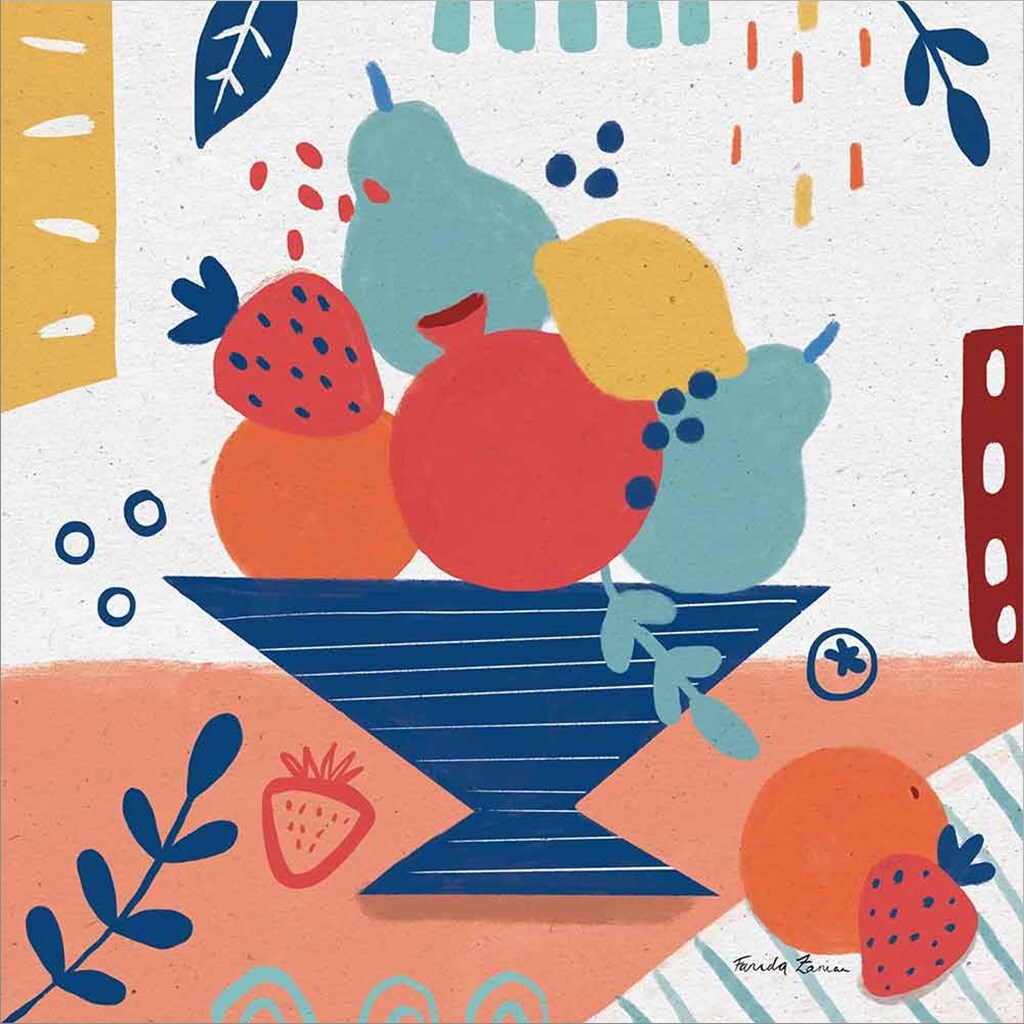 Fruit Still Life II by Farida Zaman 12" x 12" Canvas Wall Art