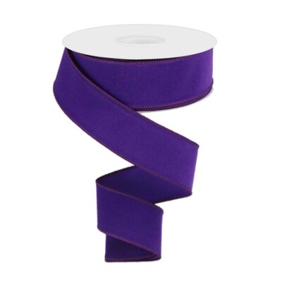 1.5&#x22; x 10yd Purple Indoor Velvet Wired Ribbon - Luxurious Velvet Ribbon for Crafts and Decorations -RL194223