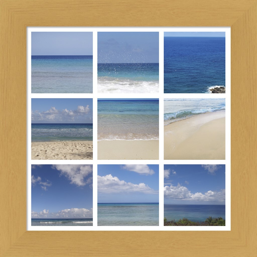 Beach Collage by Erin Clark 13&#x22; x 13&#x22; Framed Wall Art