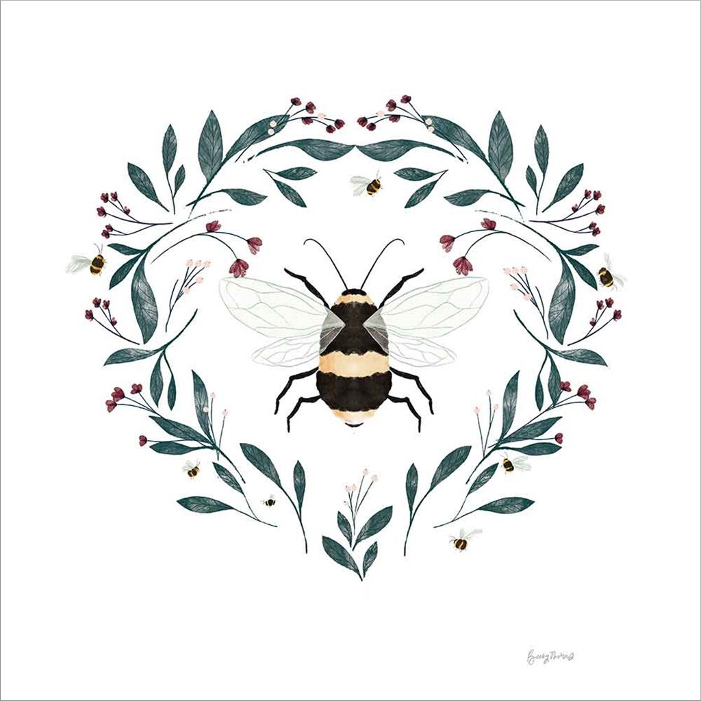 Bees VI by Becky Thorns 12&#x22; x 12&#x22; Canvas Wall Art