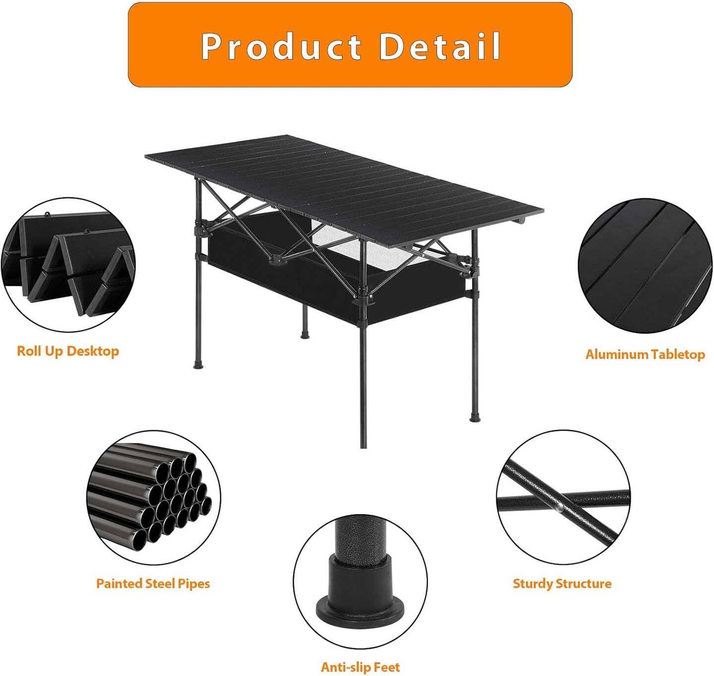 Folding Camping Table Folding Outdoor Table with Mesh Storage Bag