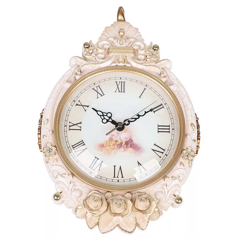 Double-Sided Wall Mounted Clock Accurate Pointer Clock Vintage Hanging Clock