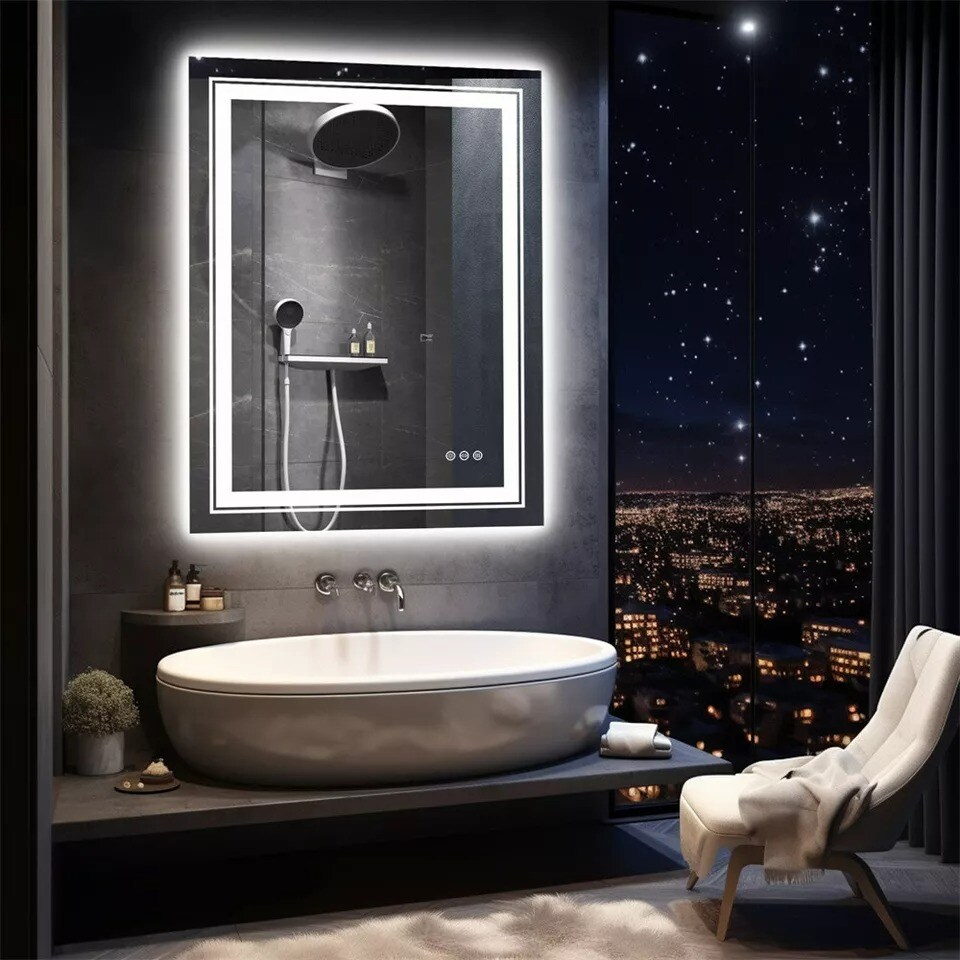 3 Color Temperature LED Mirror Keonjinn LED Mirror 24 X 32 Inch ...