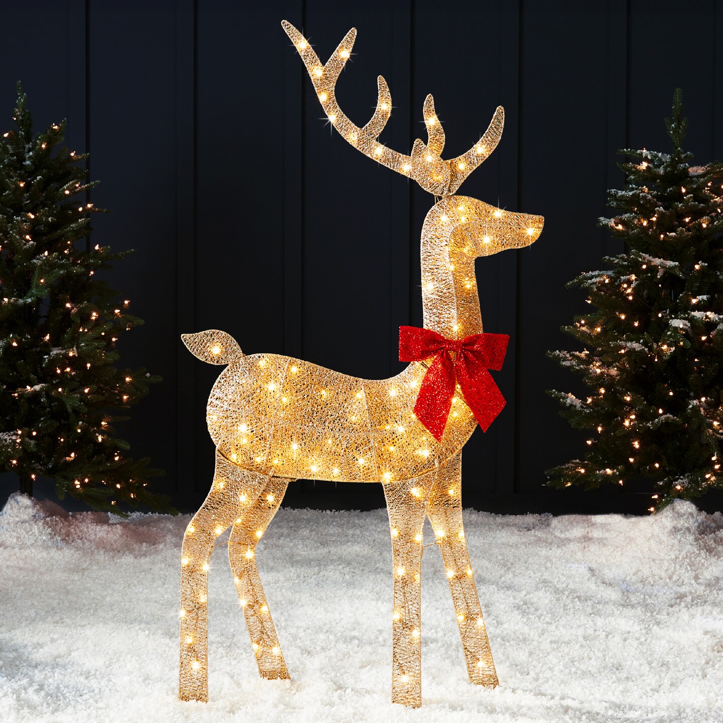 Best Choice Products 5ft Lighted 2D Christmas Buck Outdoor Yard Decoration w/ 105 LED Lights, Stakes