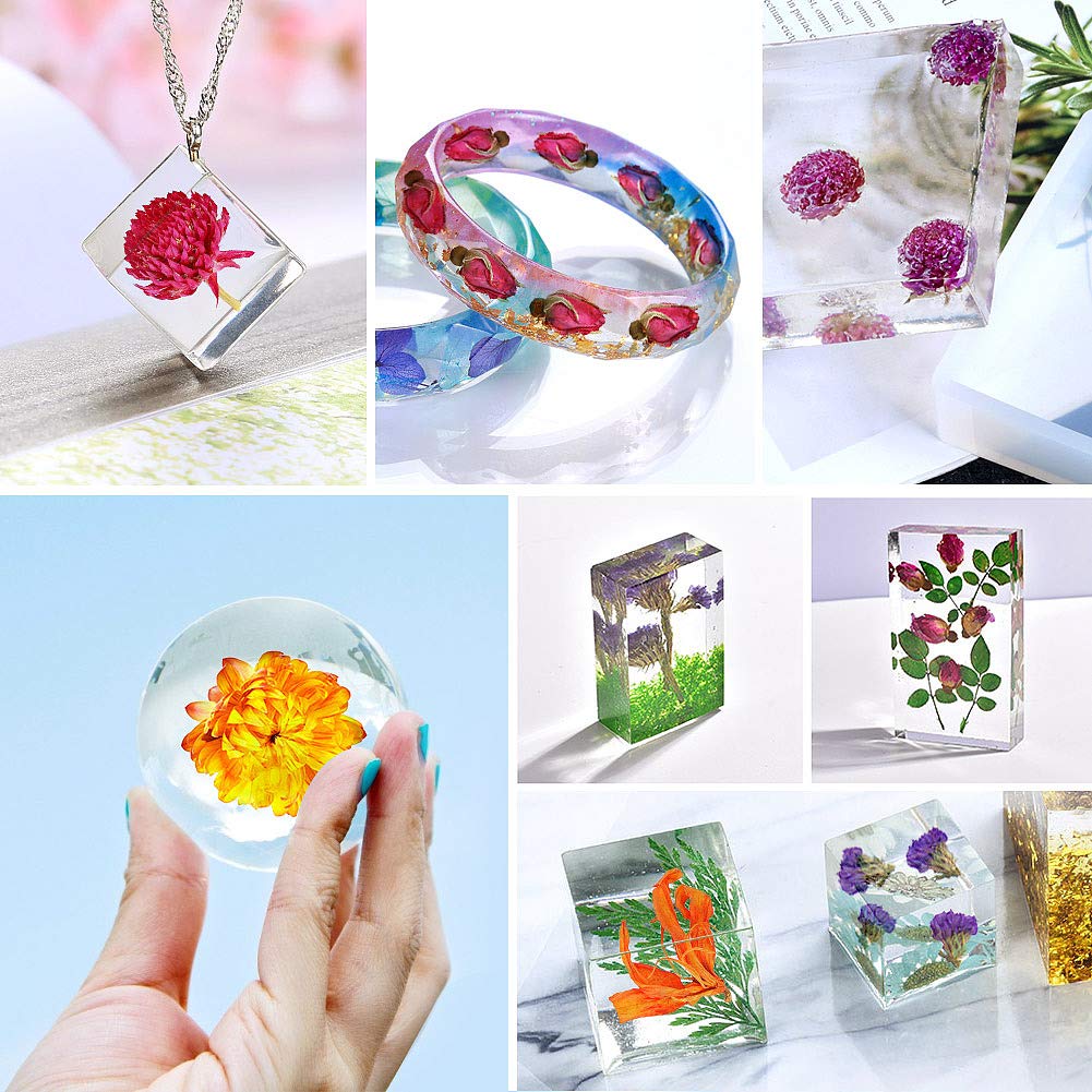 16 Bags Dried Flowers,100% Natural Dried Flowers Herbs Kit for Soap Making, DIY Candle Making,Bath - Include Rose Petals,Lavender,Don&#x27;t Forget Me,Lilium,Jasmine,Rosebudsand More
