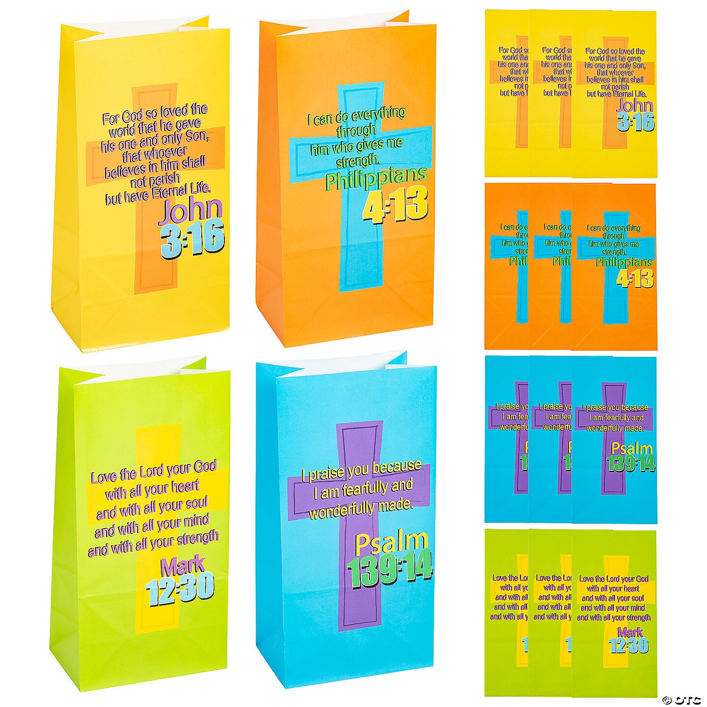 Bible Verse Treat Bags 5 1/4&#x22; x 10&#x22; - 12 Pc.