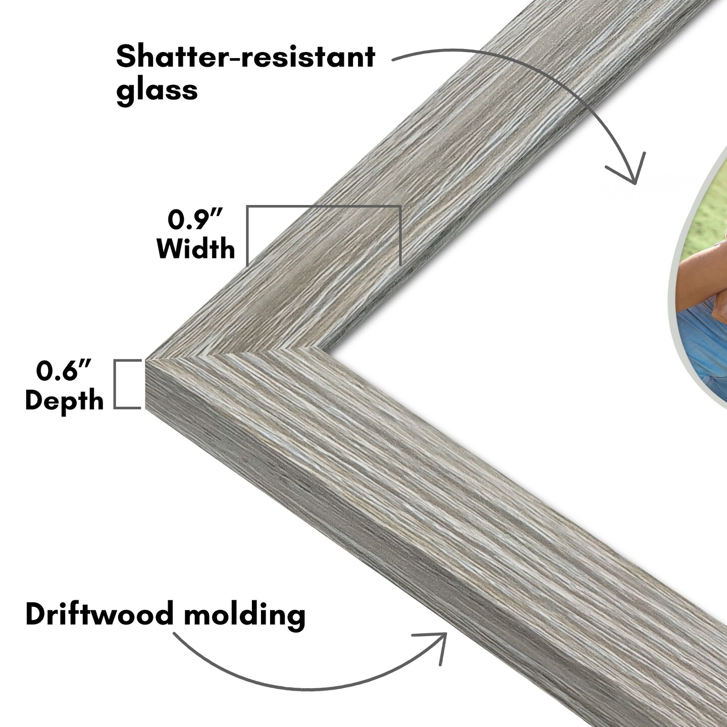 Americanflat Picture Frame with Oval-Shaped Mat - Ideal for Any Room, Living Rooms, Dorm Room