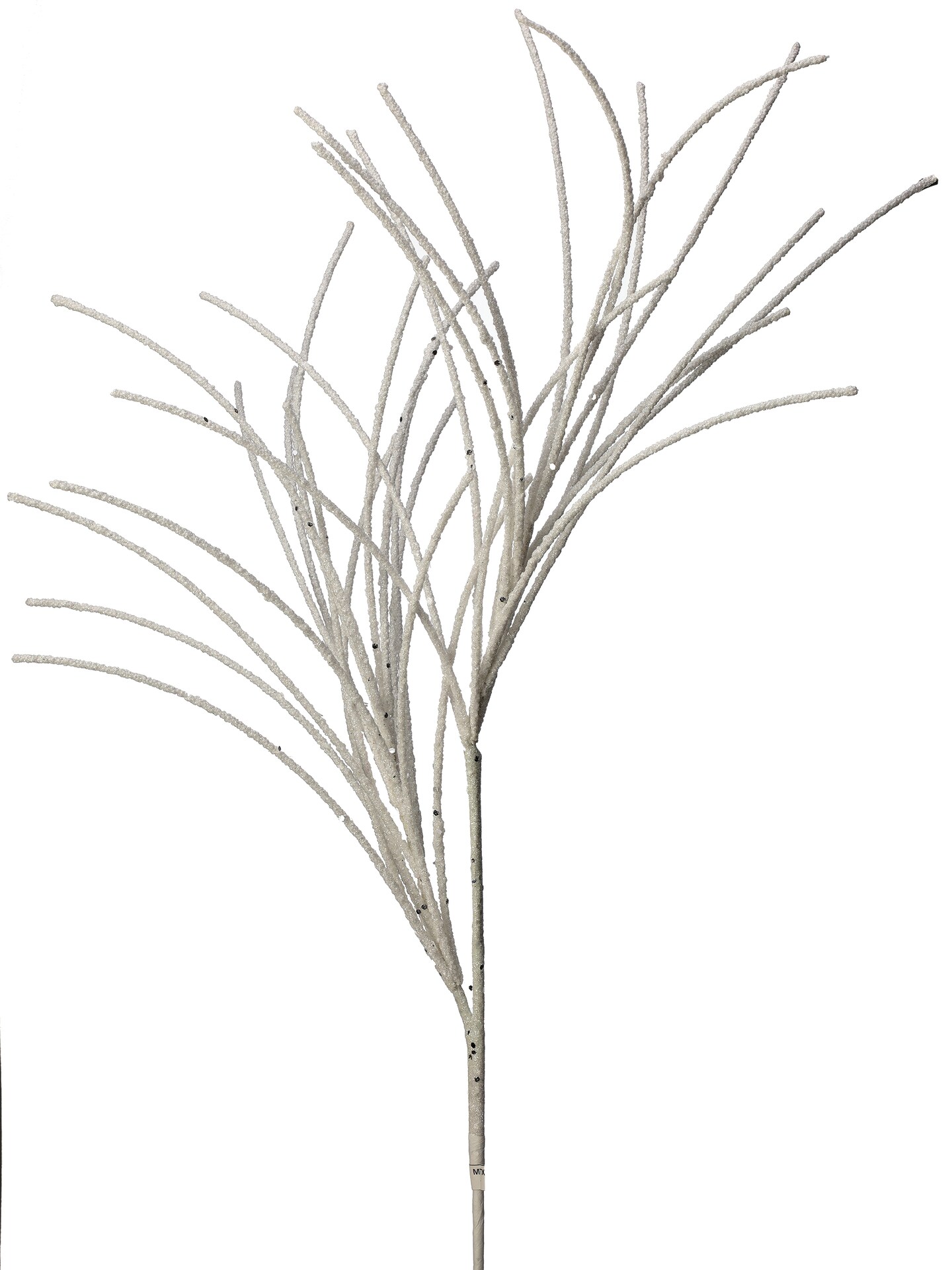 28&#x22;MICRO BEADED/SEQUIN GRASS SPRAY-WHITE