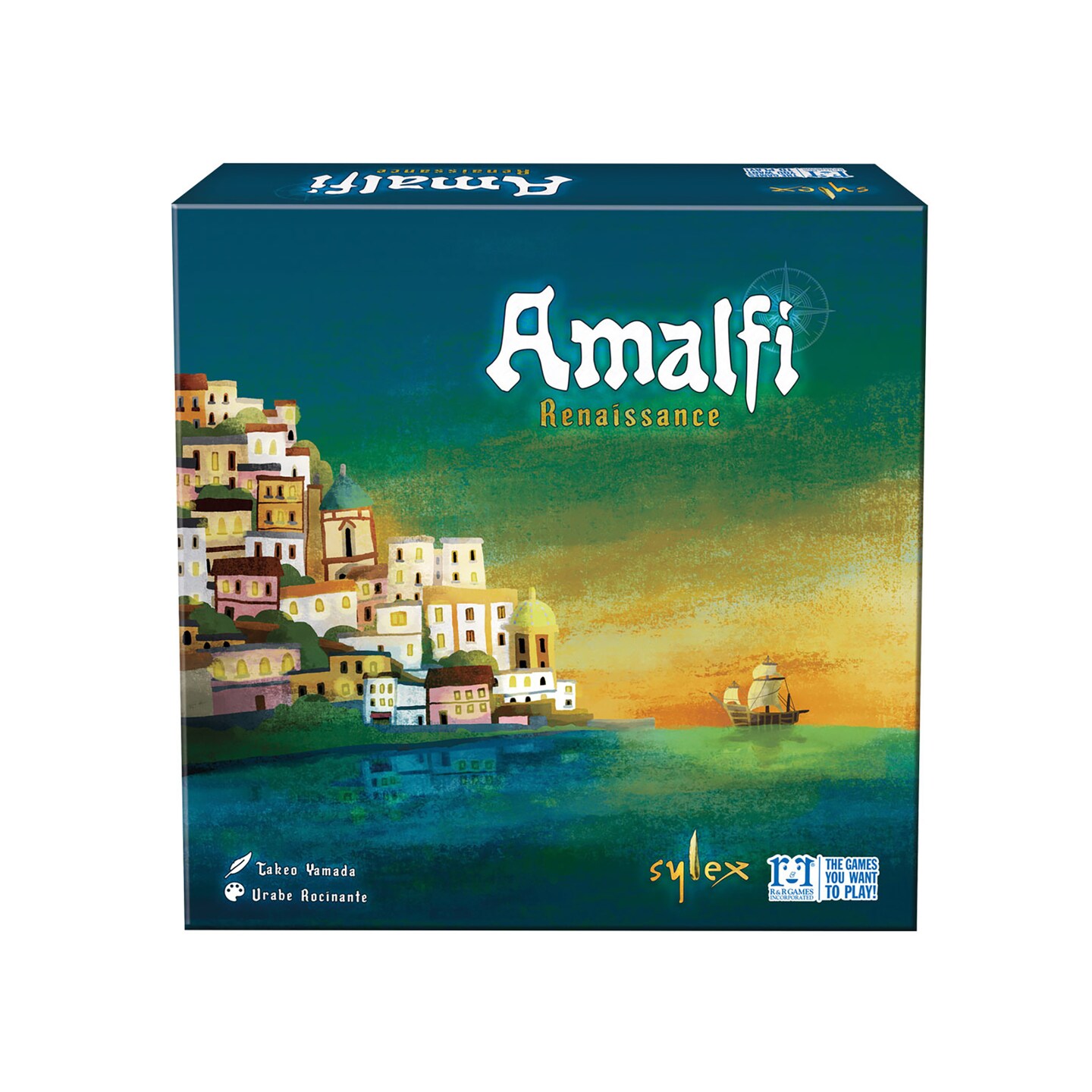 R&#x26;R Games: Amalfi Renaissance - Ship &#x26; Lighthouse Placement Game, Navigate, Discover &#x26; Aquire, Ages 14+, 1-4 Players, 90-120 Min